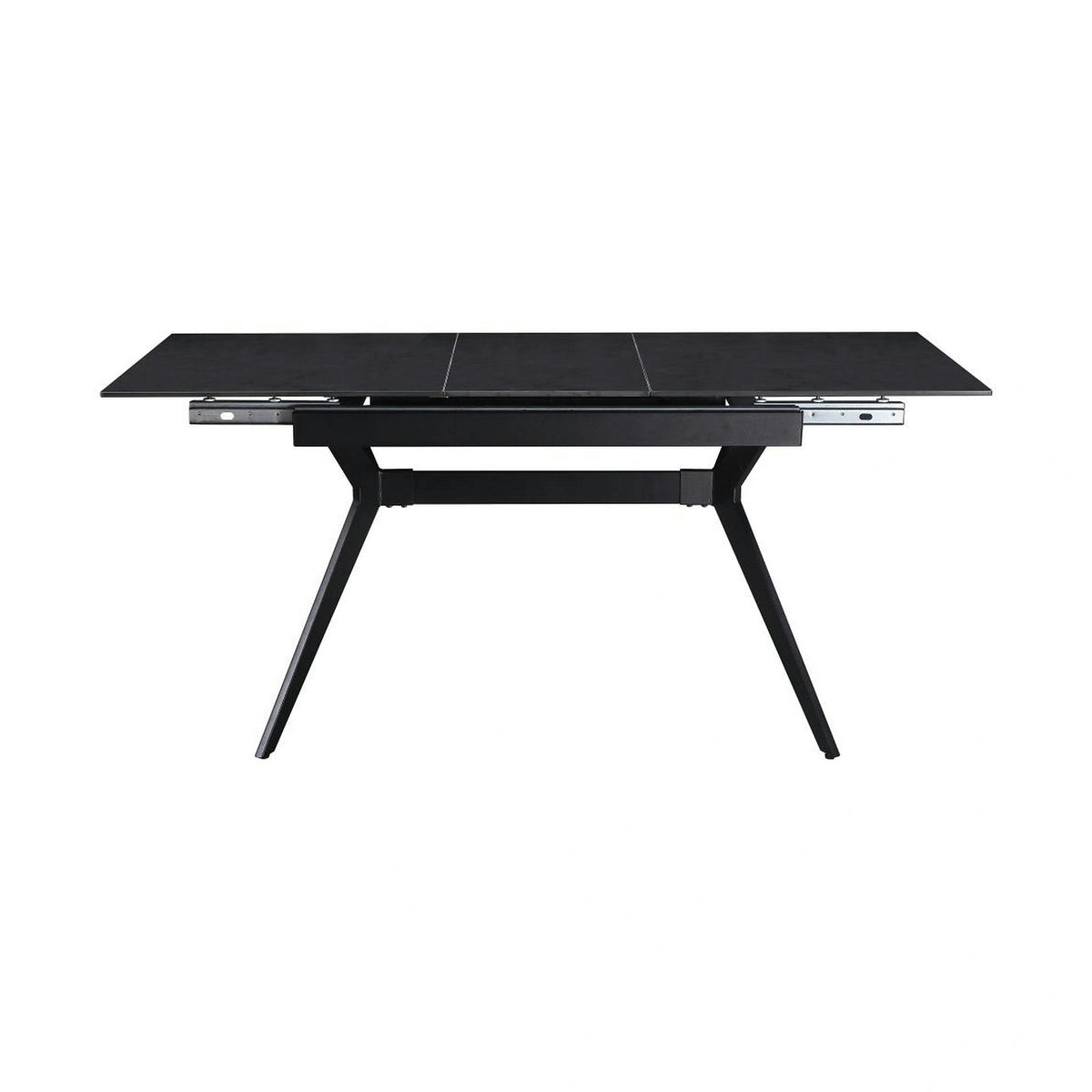 Masa extensibila MILS, gri inchis/negru, ceramica/metal, 130/170x80x76 cm
