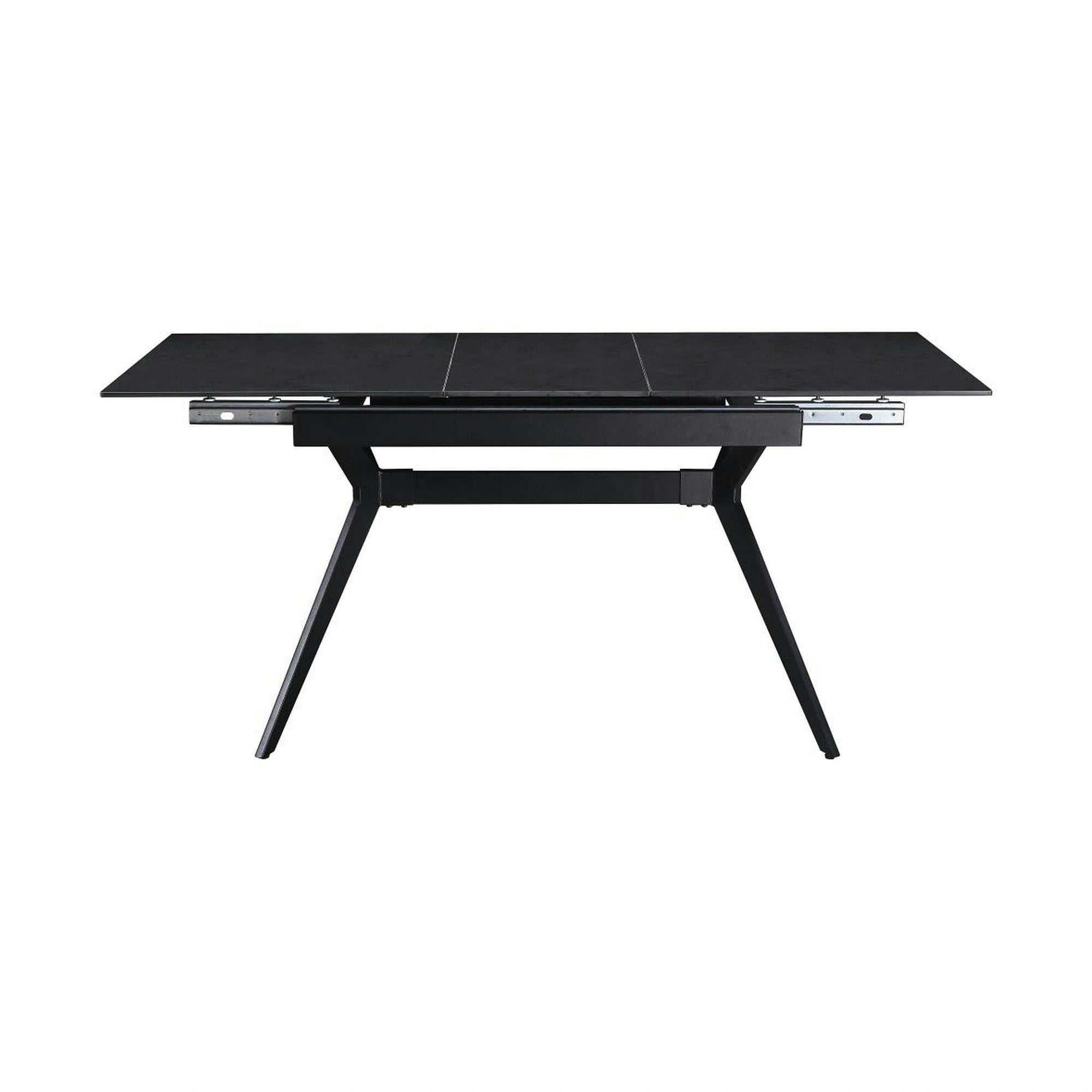 Masa extensibila MILS, gri inchis/negru, ceramica/metal, 130/170x80x76 cm