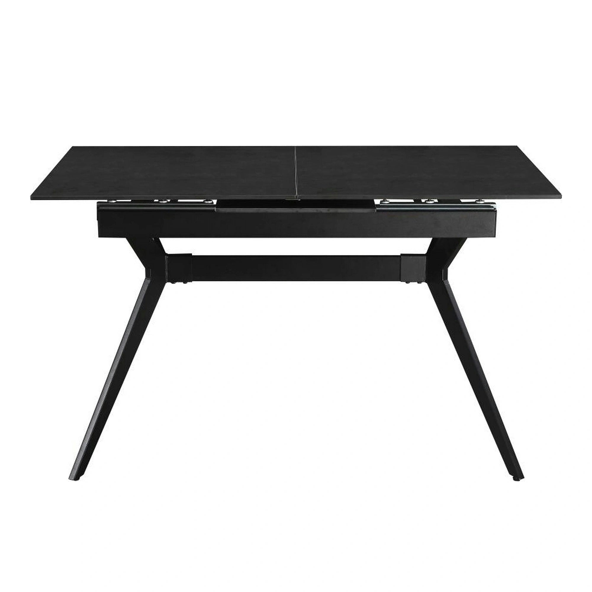 Masa extensibila MILS, gri inchis/negru, ceramica/metal, 130/170x80x76 cm