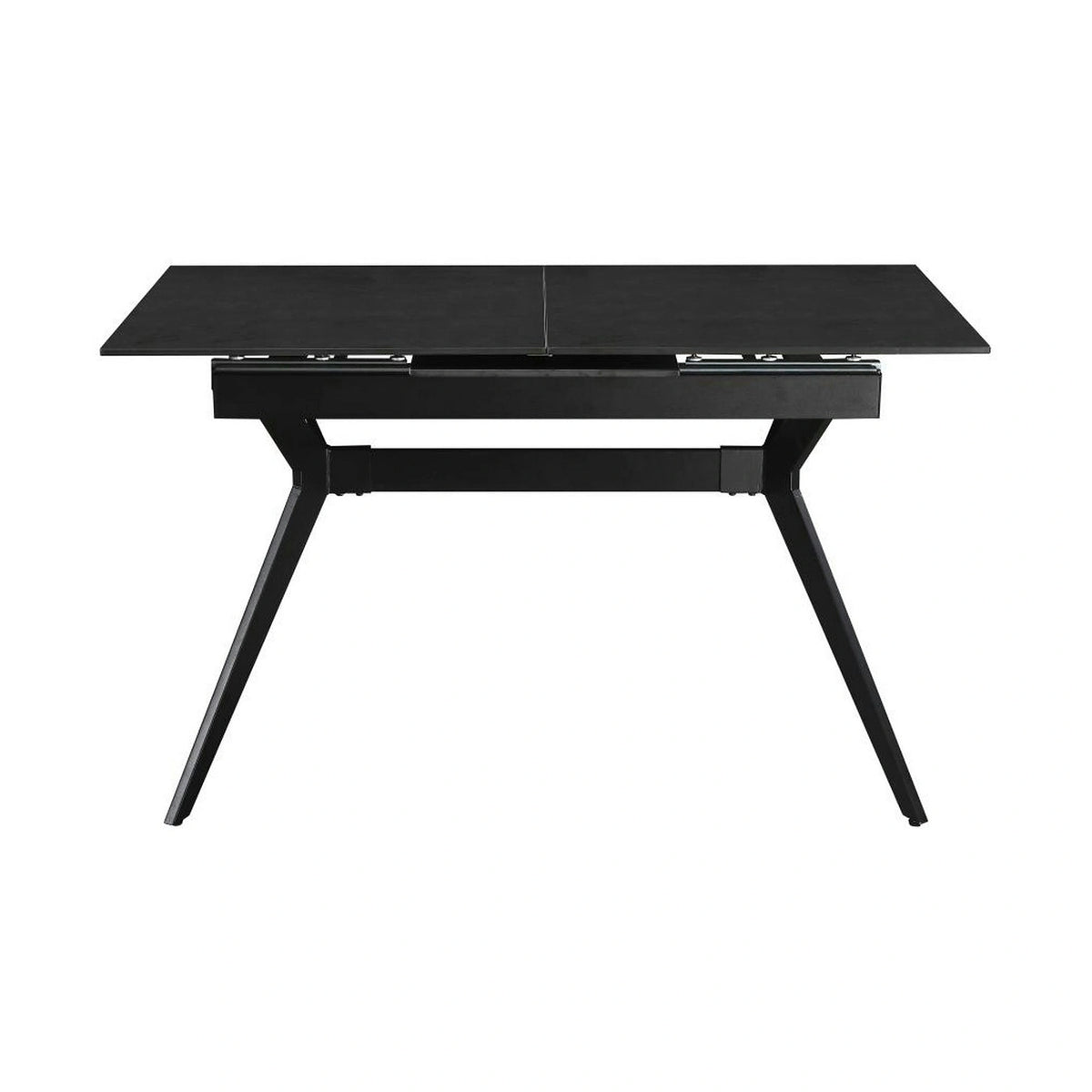 Masa extensibila MILS, gri inchis/negru, ceramica/metal, 130/170x80x76 cm