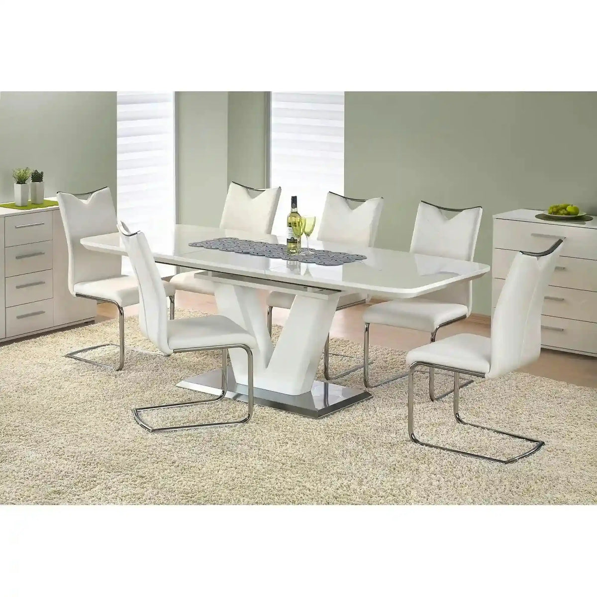 Masa extensibila MISTRAL, alb, 160/220x90x77 cm