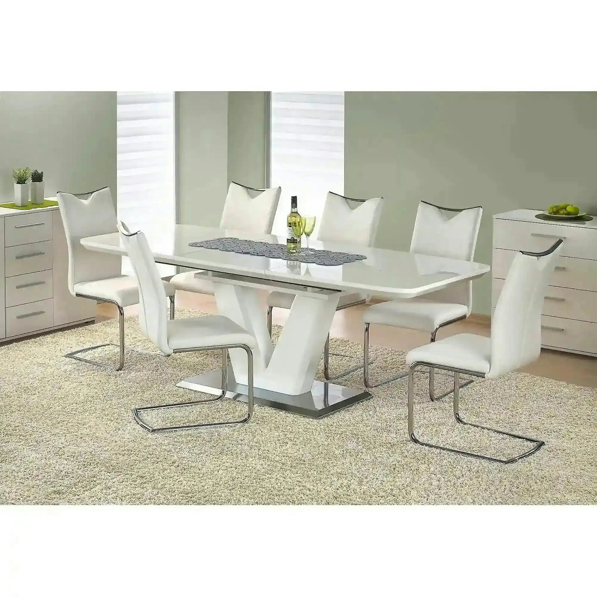 Masa extensibila MISTRAL, alb, 160/220x90x77 cm