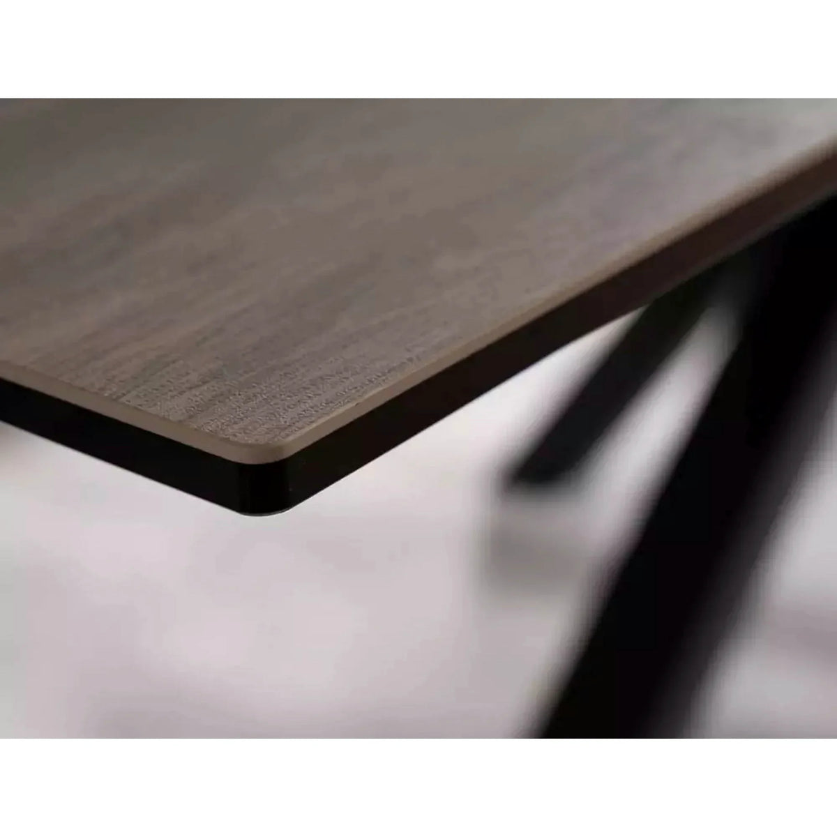 Masa extensibila moderna COLUMBUS CERAMIC, maro/negru mat, sticla securizata/ceramica, 160/240x90x76 cm