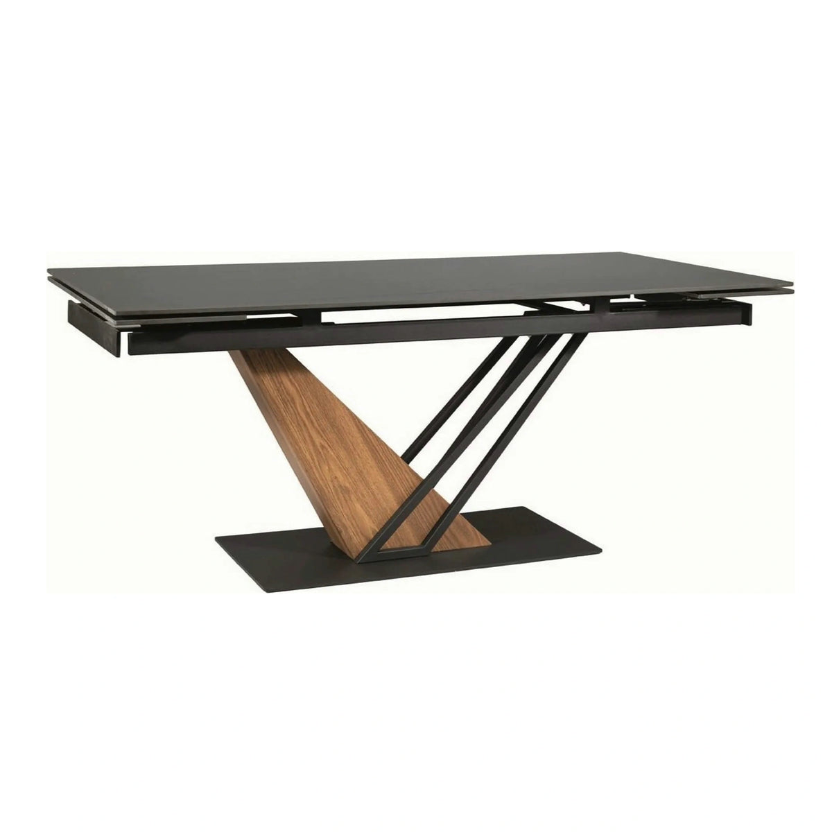 Masa extensibila moderna GENESIS, negru/stejar, 180/240x90x76 cm
