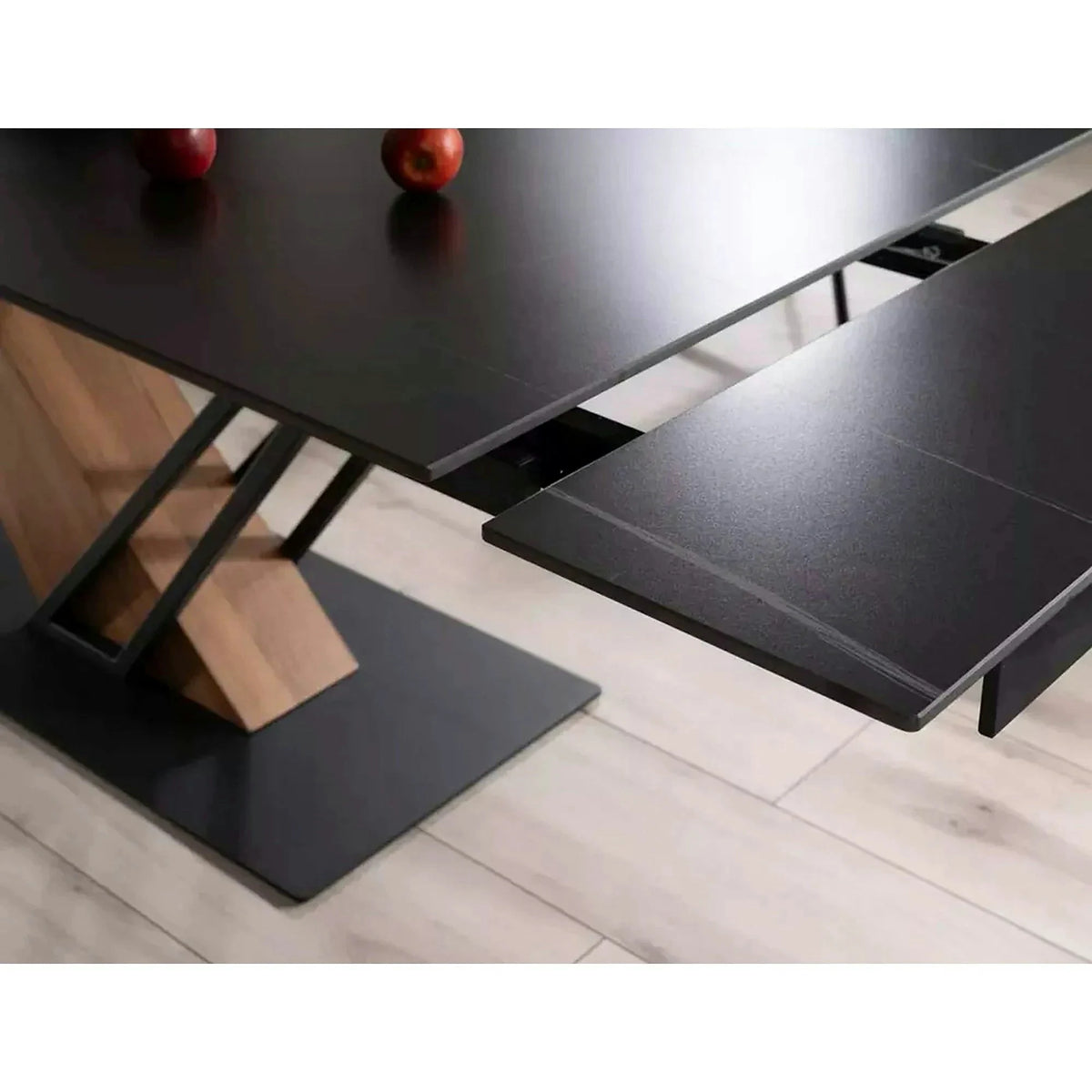 Masa extensibila moderna GENESIS, negru/stejar, 180/240x90x76 cm