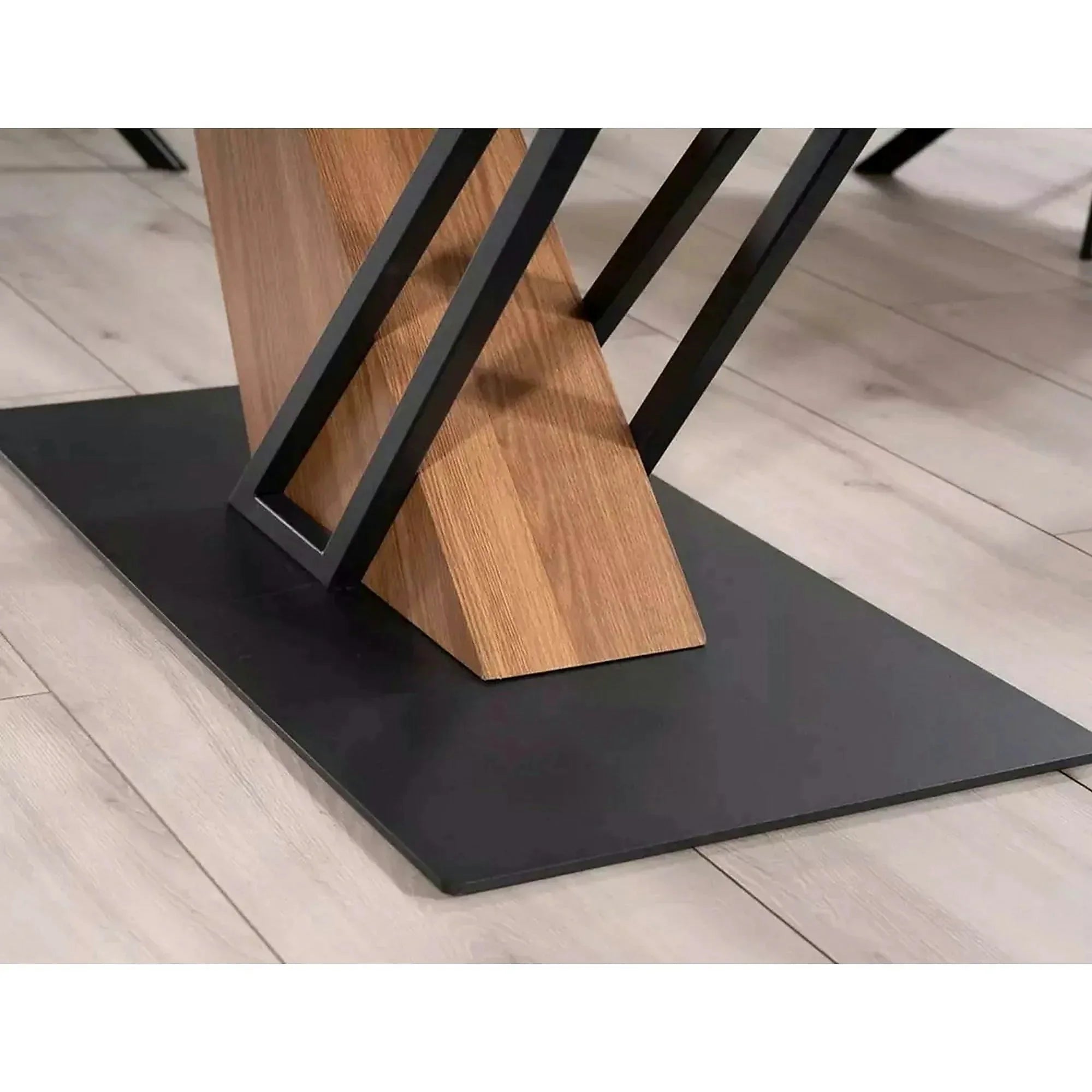 Masa extensibila moderna GENESIS, negru/stejar, 180/240x90x76 cm