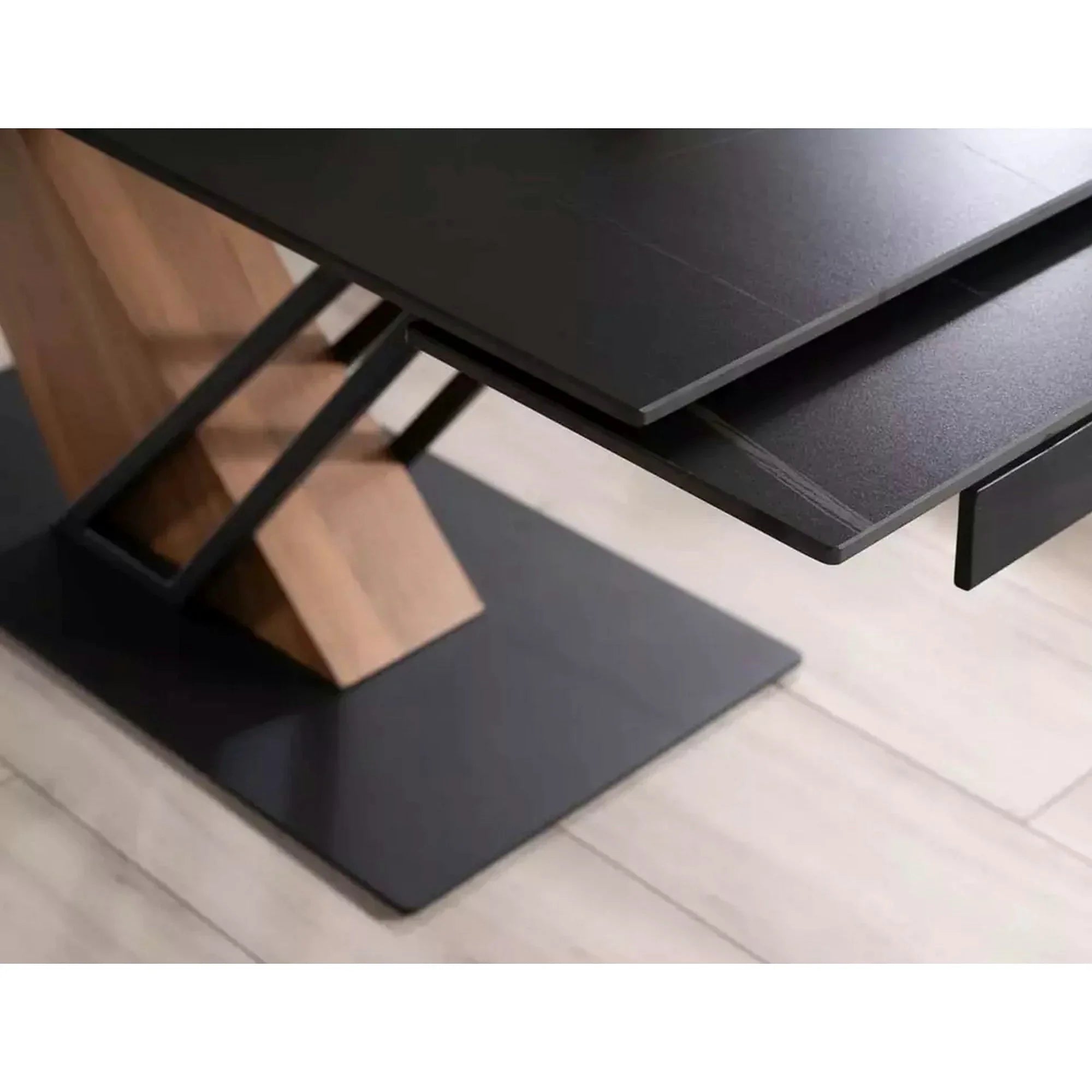 Masa extensibila moderna GENESIS, negru/stejar, 180/240x90x76 cm