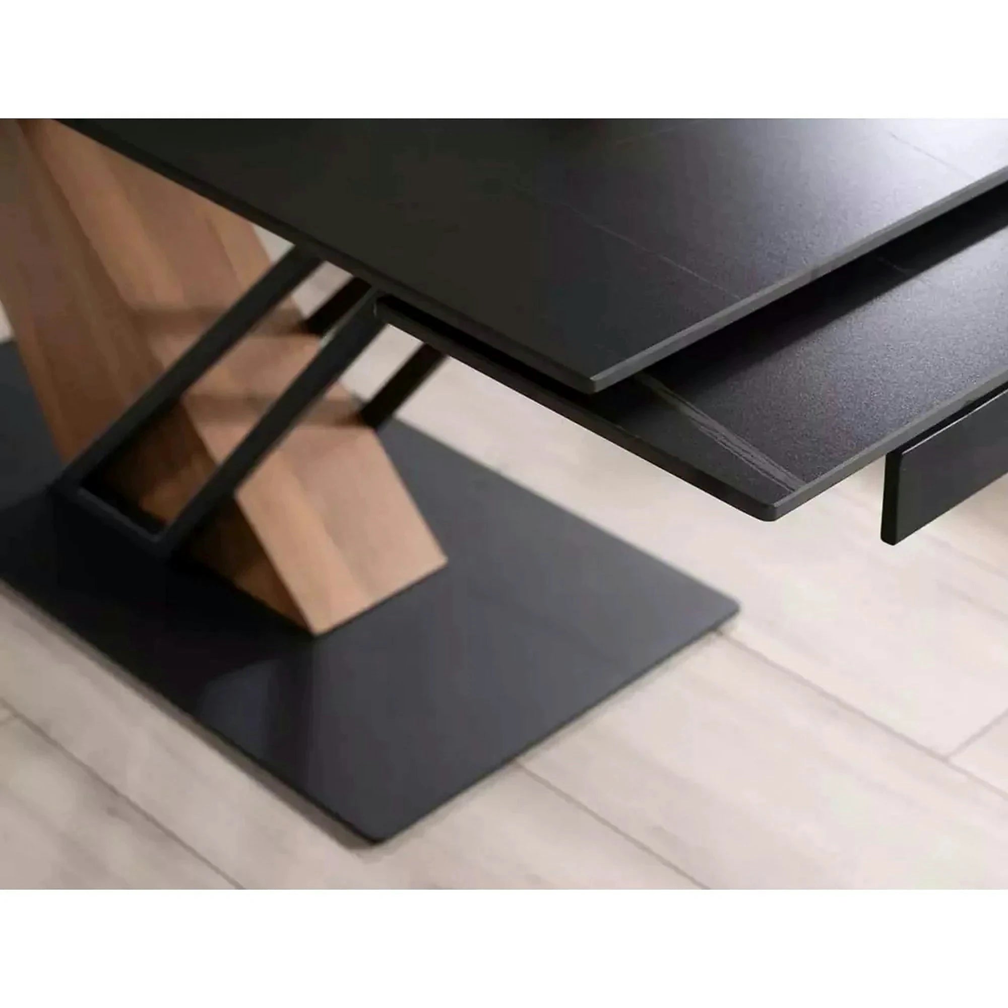 Masa extensibila moderna GENESIS, negru/stejar, 180/240x90x76 cm