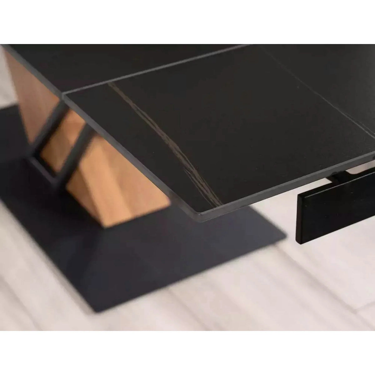 Masa extensibila moderna GENESIS, negru/stejar, 180/240x90x76 cm