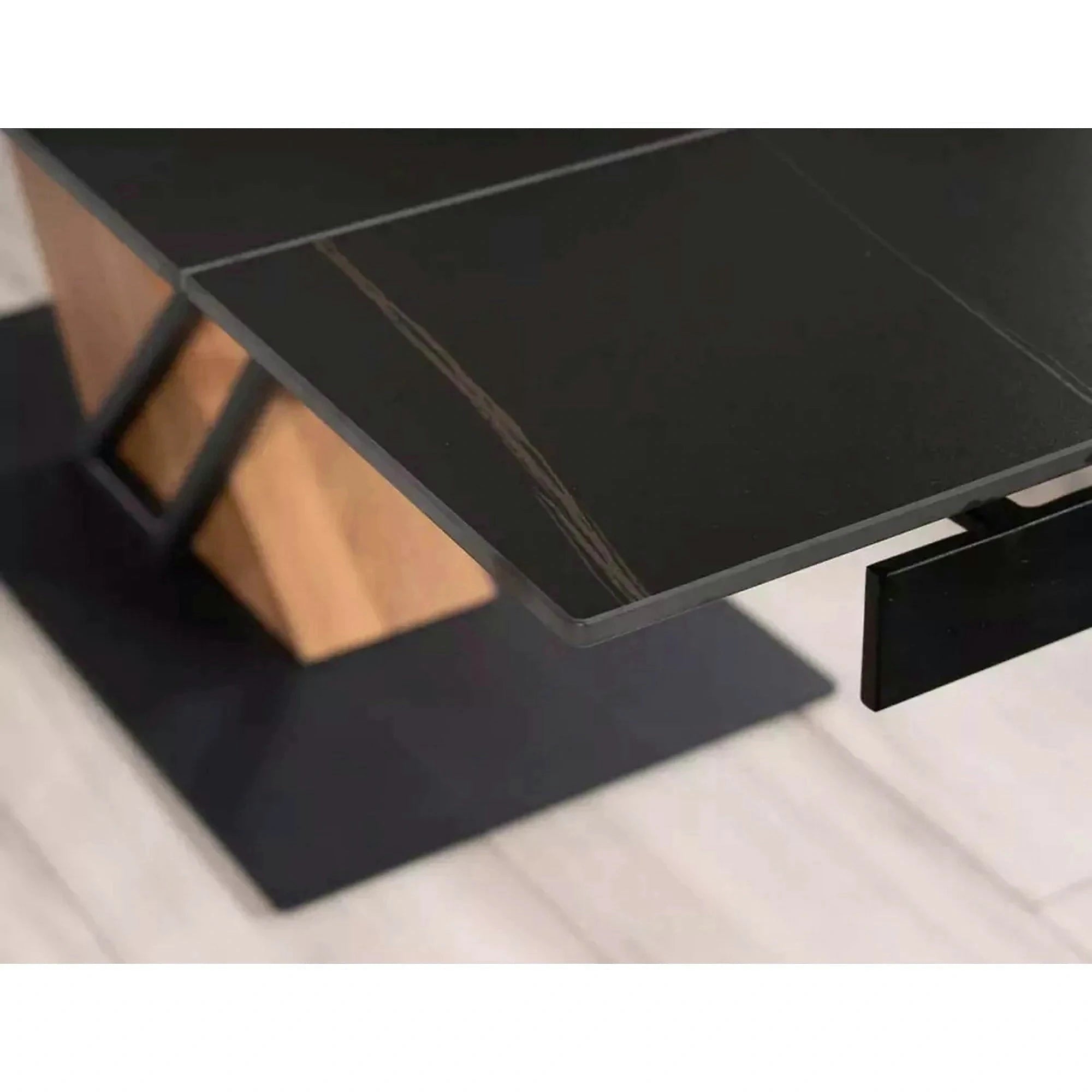 Masa extensibila moderna GENESIS, negru/stejar, 180/240x90x76 cm
