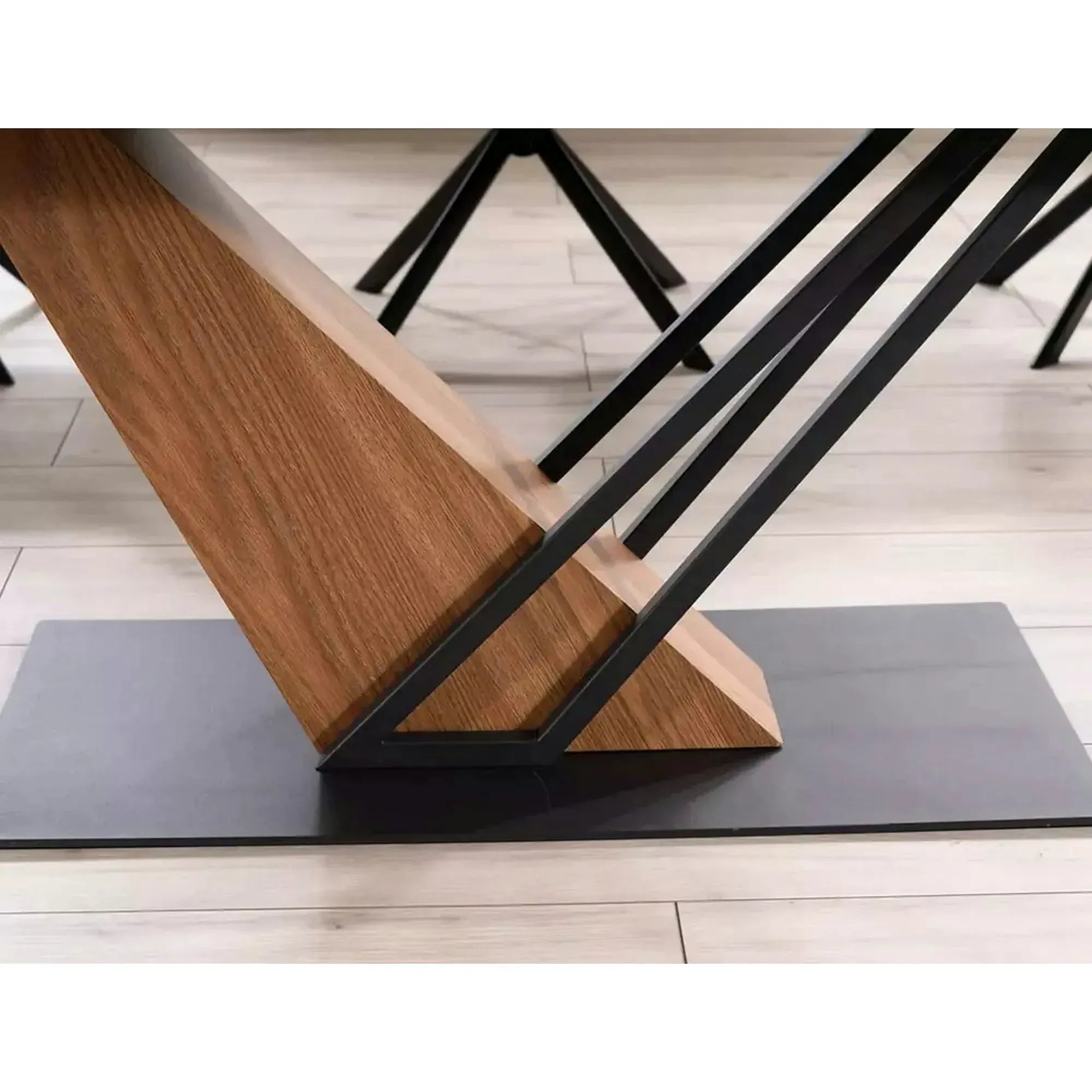 Masa extensibila moderna GENESIS, negru/stejar, 180/240x90x76 cm