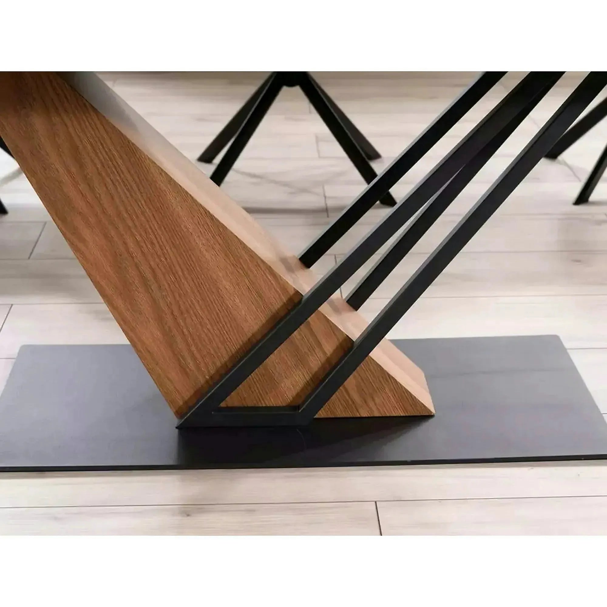 Masa extensibila moderna GENESIS, negru/stejar, 180/240x90x76 cm