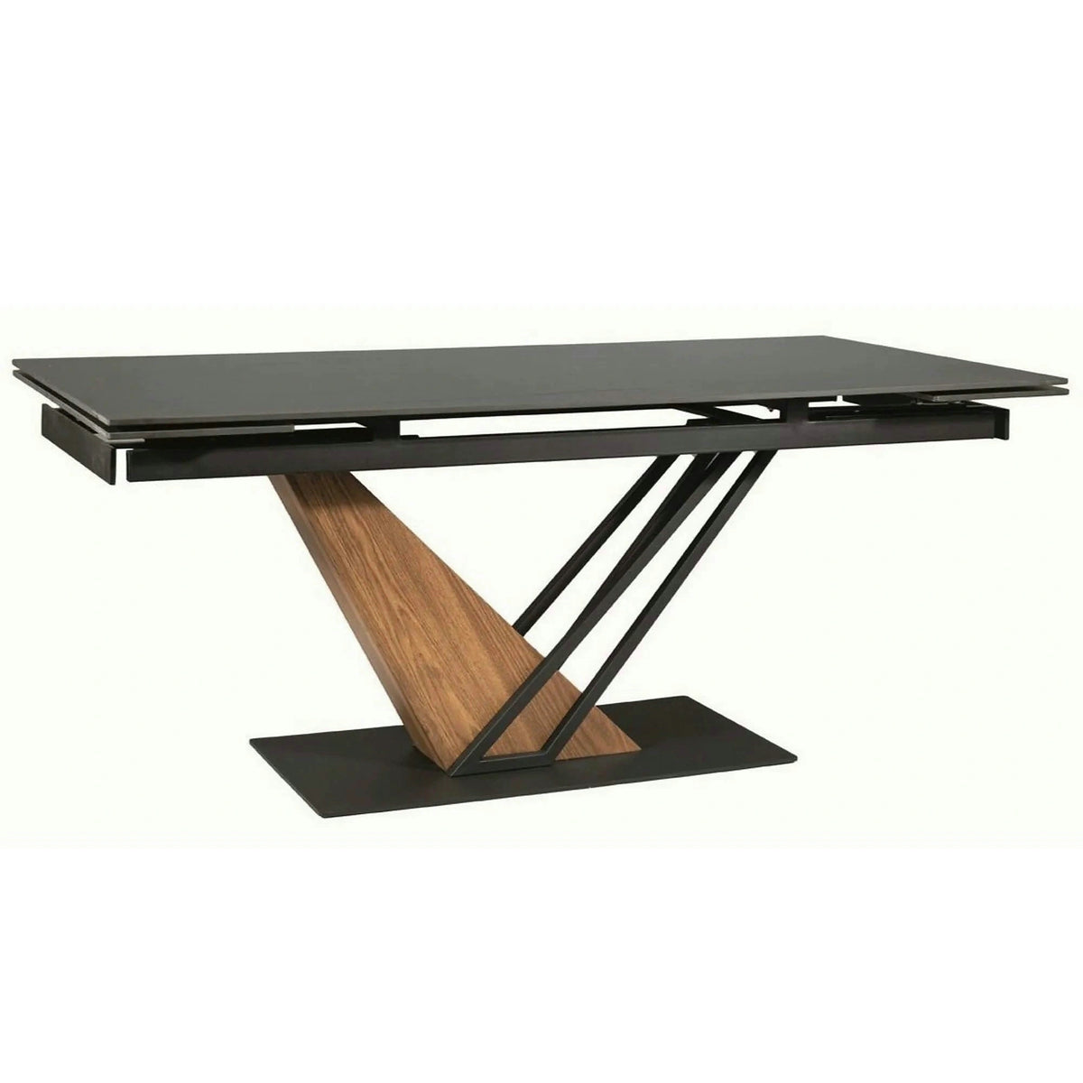 Masa extensibila moderna GENESIS, negru/stejar, 180/240x90x76 cm