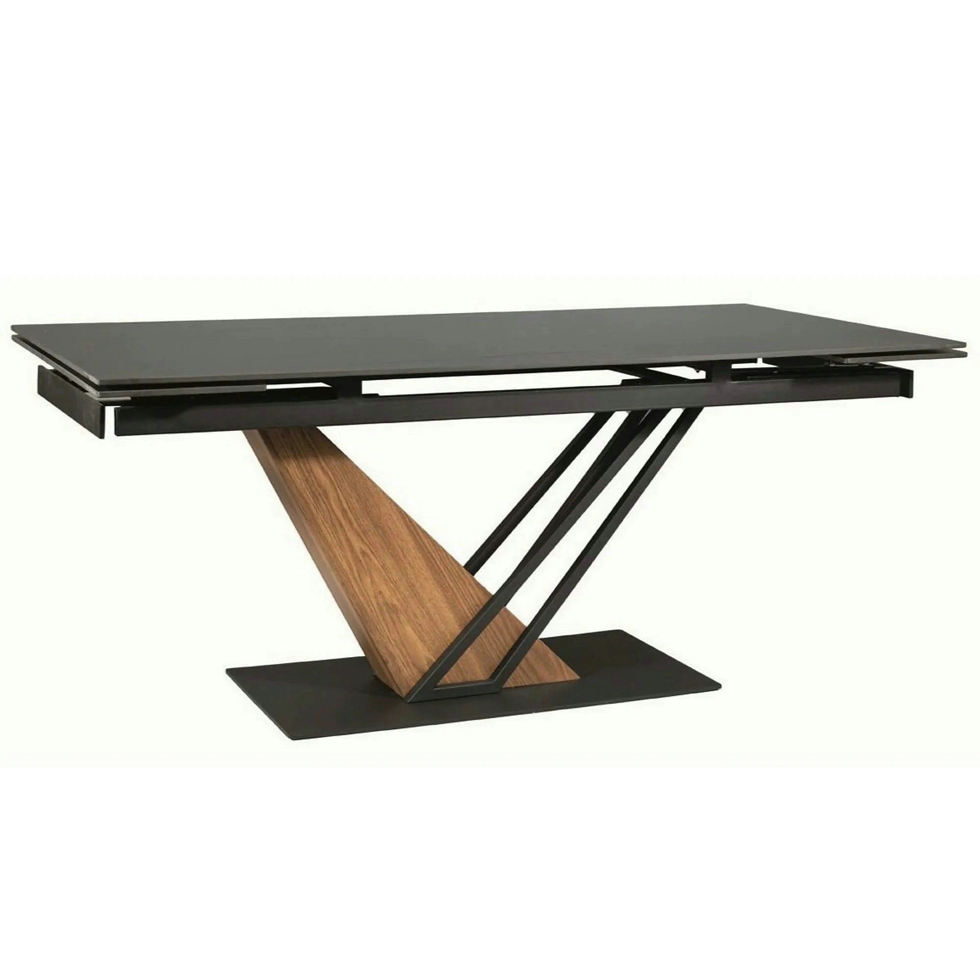 Masa extensibila moderna GENESIS, negru/stejar, 180/240x90x76 cm