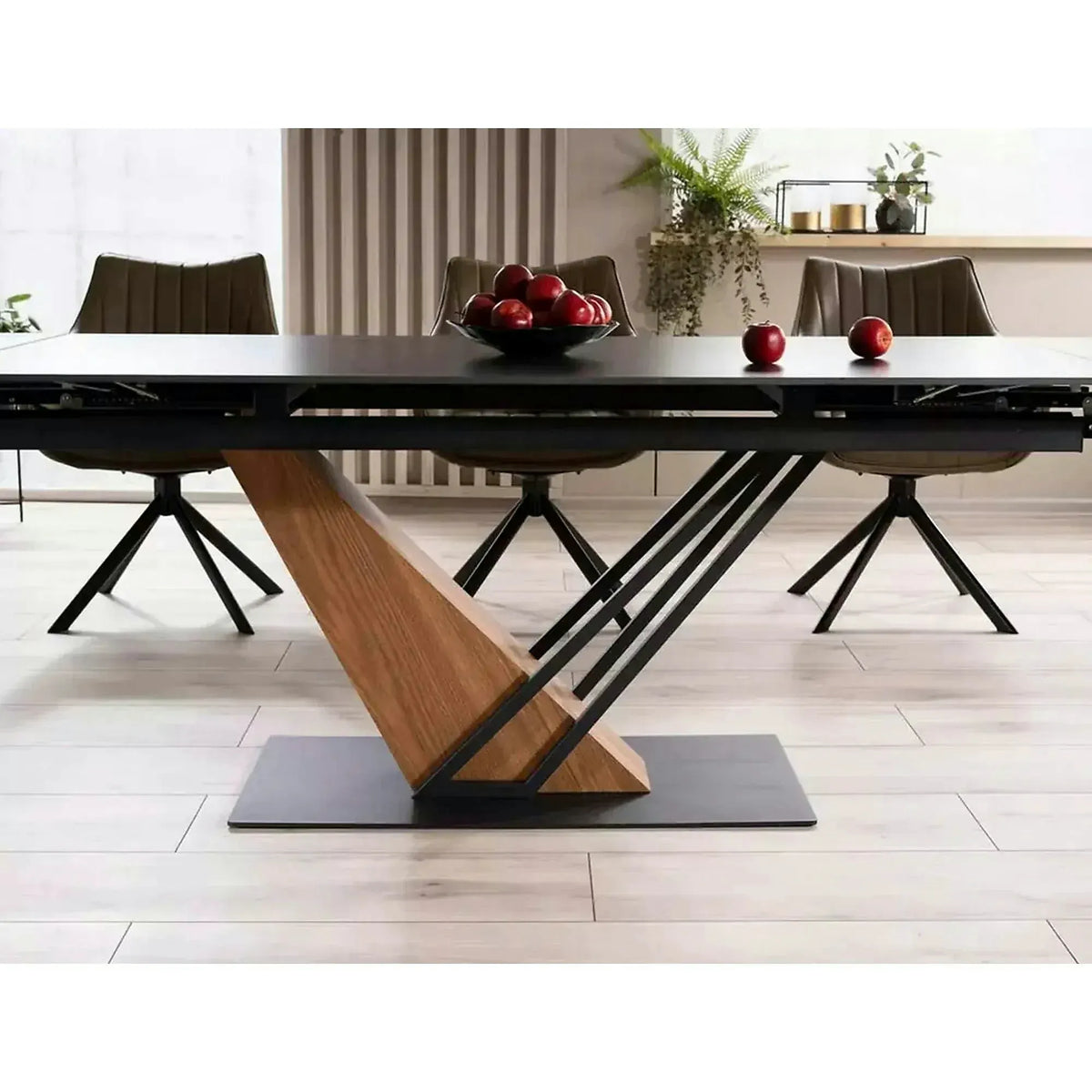 Masa extensibila moderna GENESIS, negru/stejar, 180/240x90x76 cm