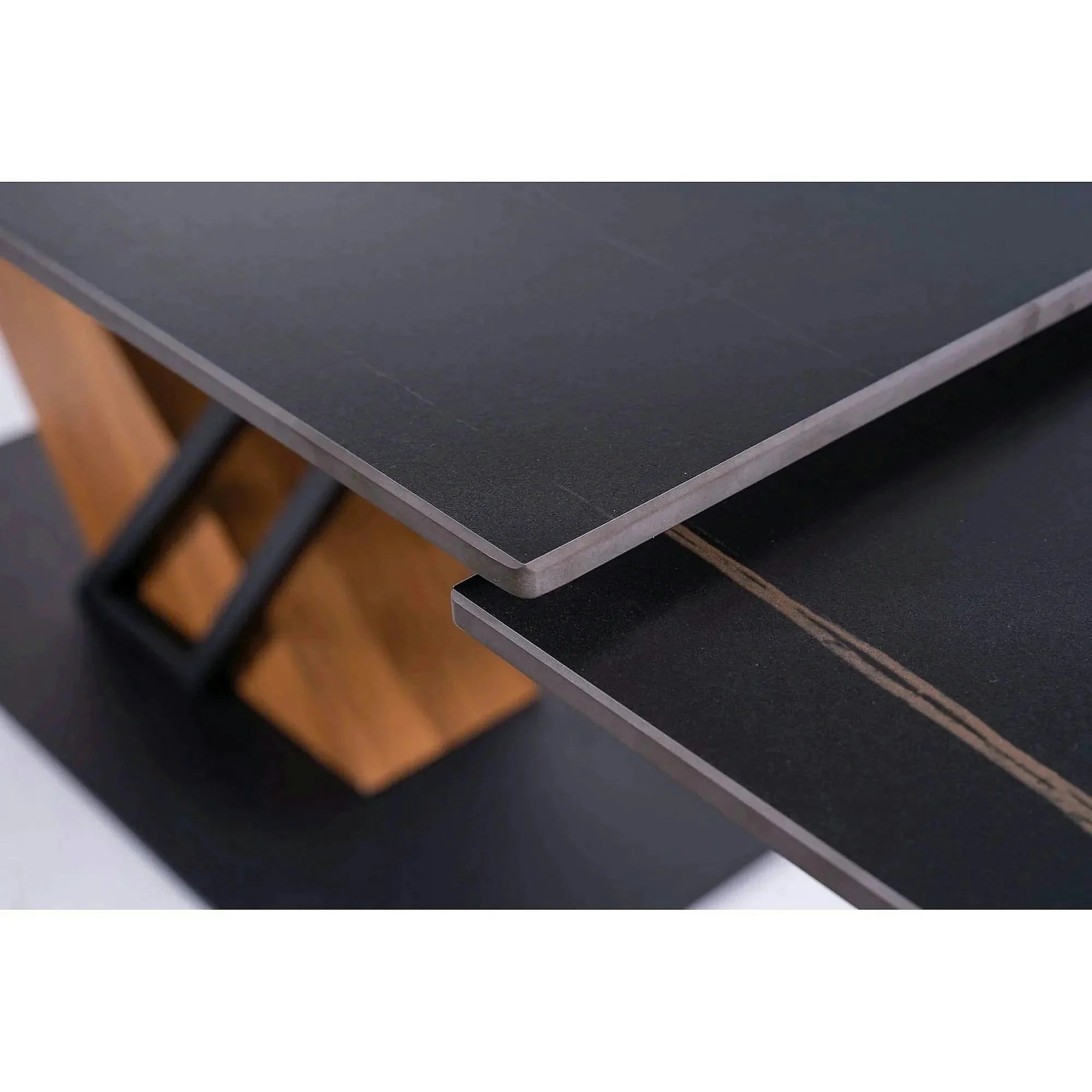 Masa extensibila moderna GENESIS, negru/stejar, 180/240x90x76 cm
