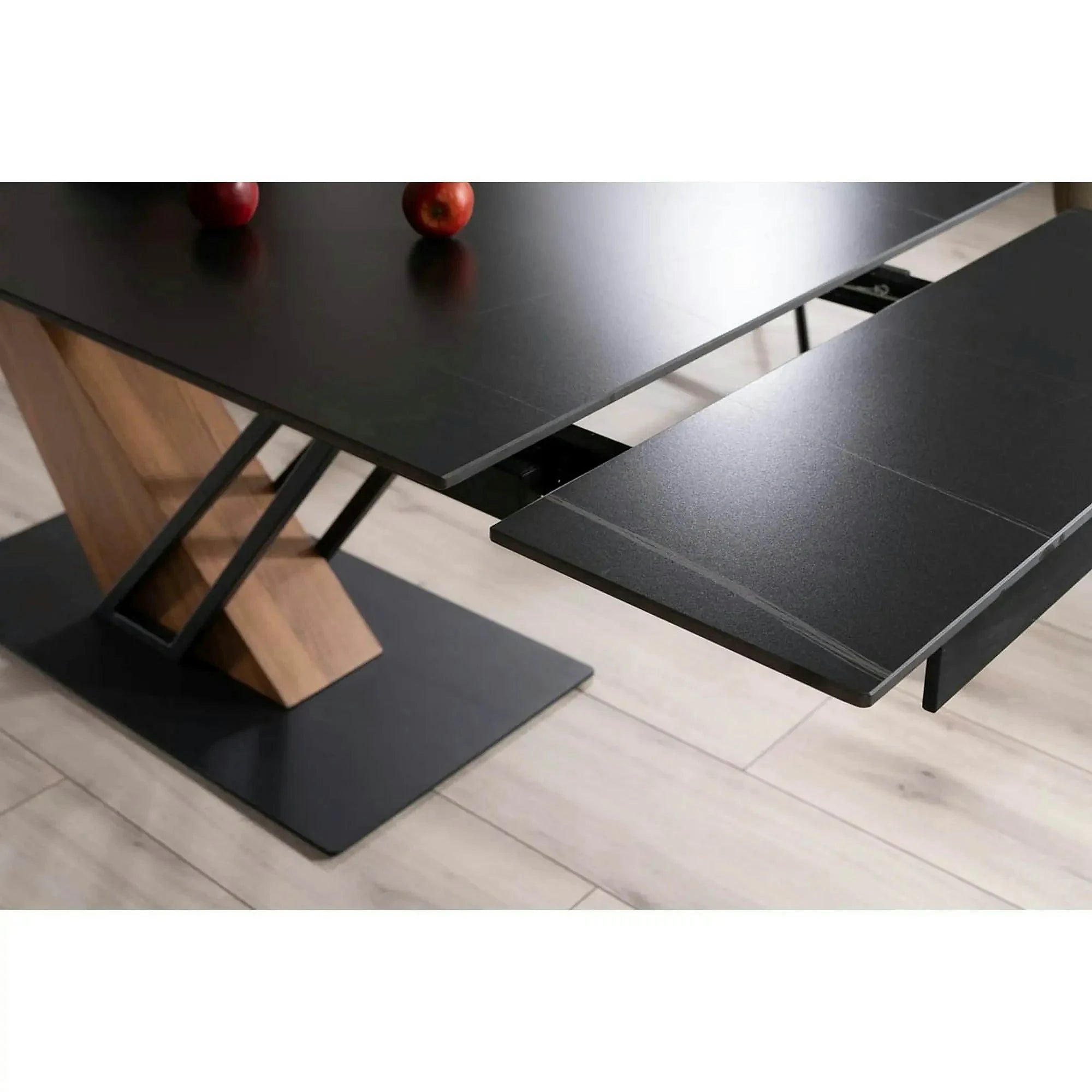 Masa extensibila moderna GENESIS, negru/stejar, 180/240x90x76 cm