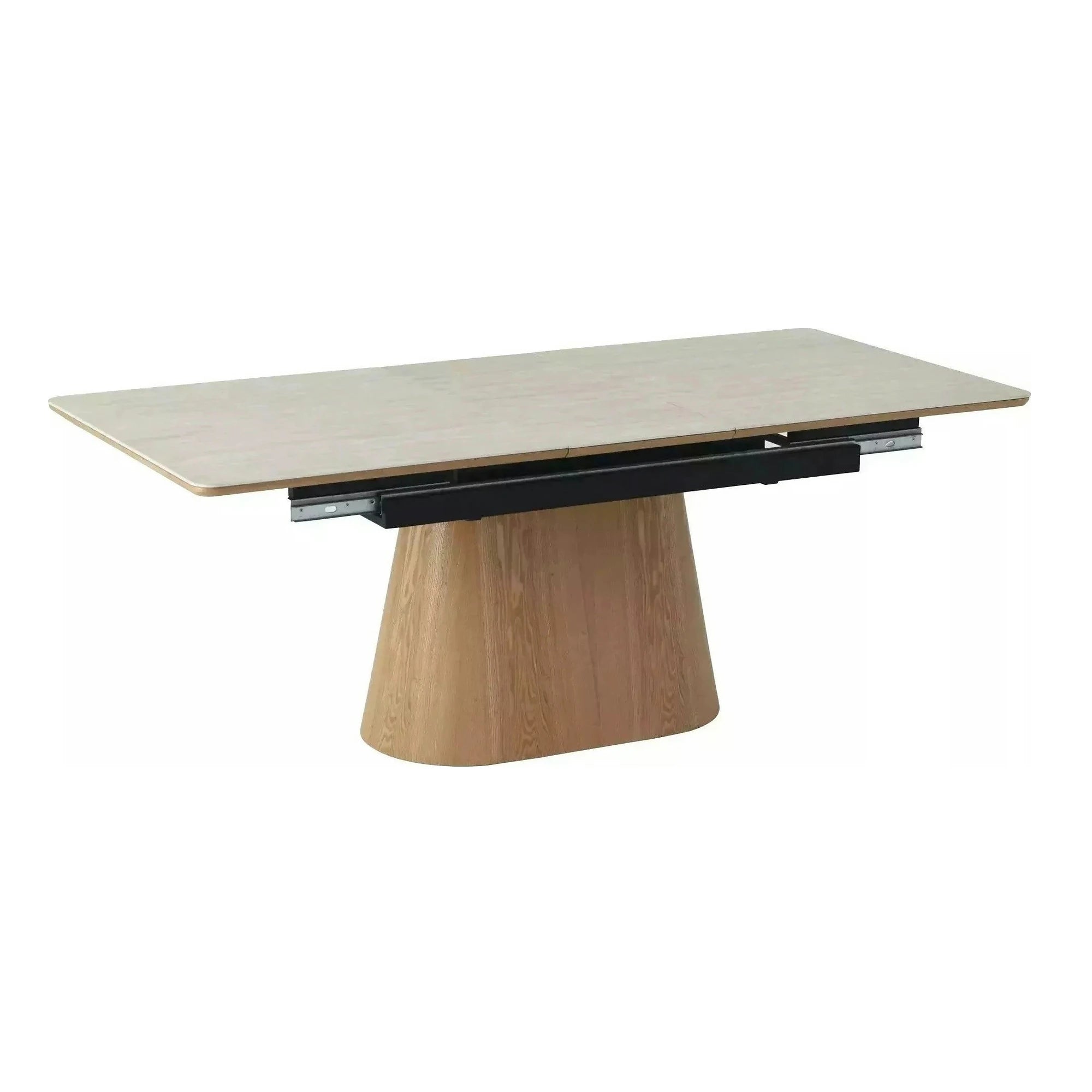 Masa extensibila MONACO, piatra travertin/stejar, 160/200x90x75 cm