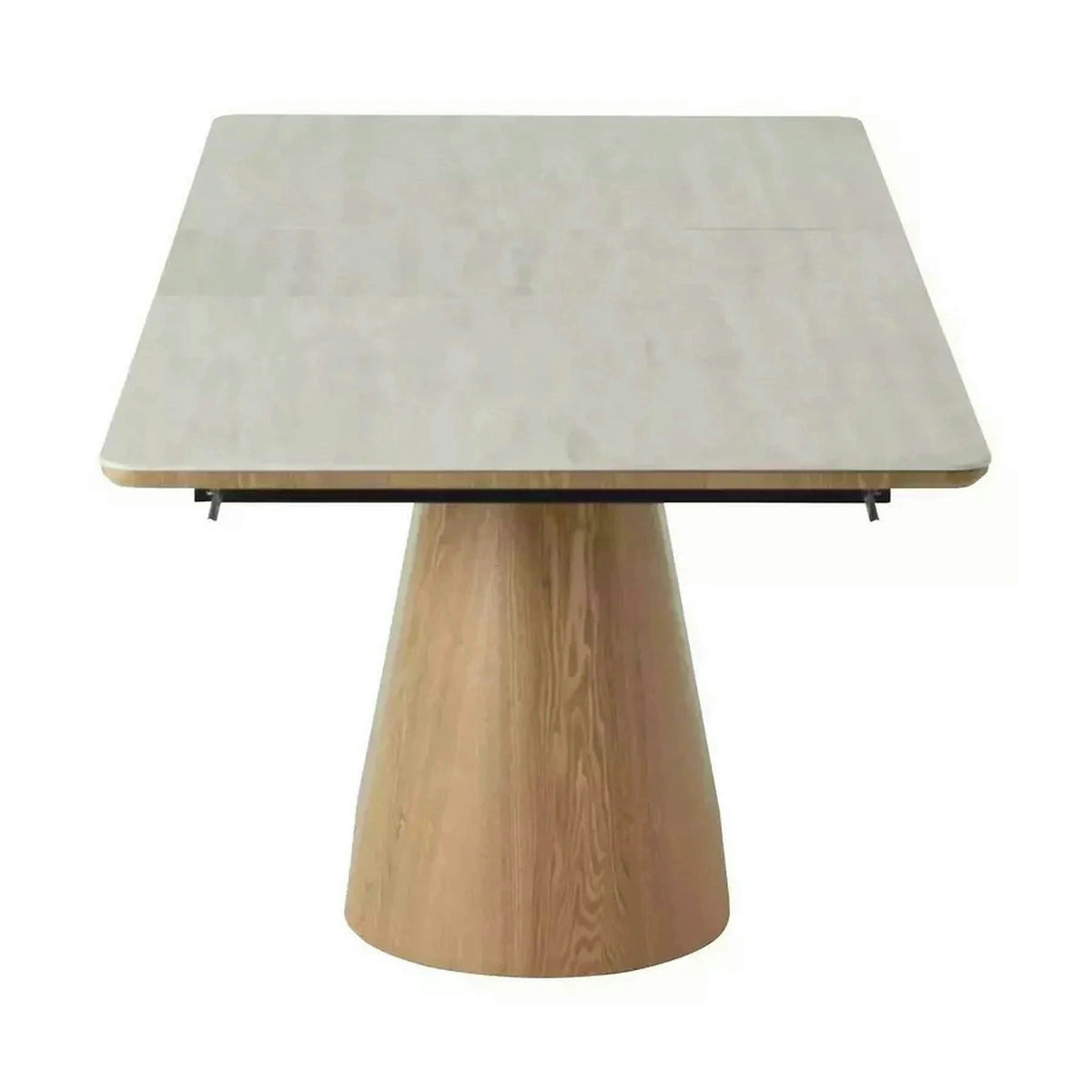 Masa extensibila MONACO, piatra travertin/stejar, 160/200x90x75 cm