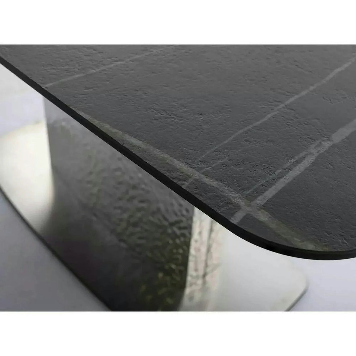 Masa extensibila MONCLER, negru/crom, sticla/ceramica/metal, 160/240x90x76 cm