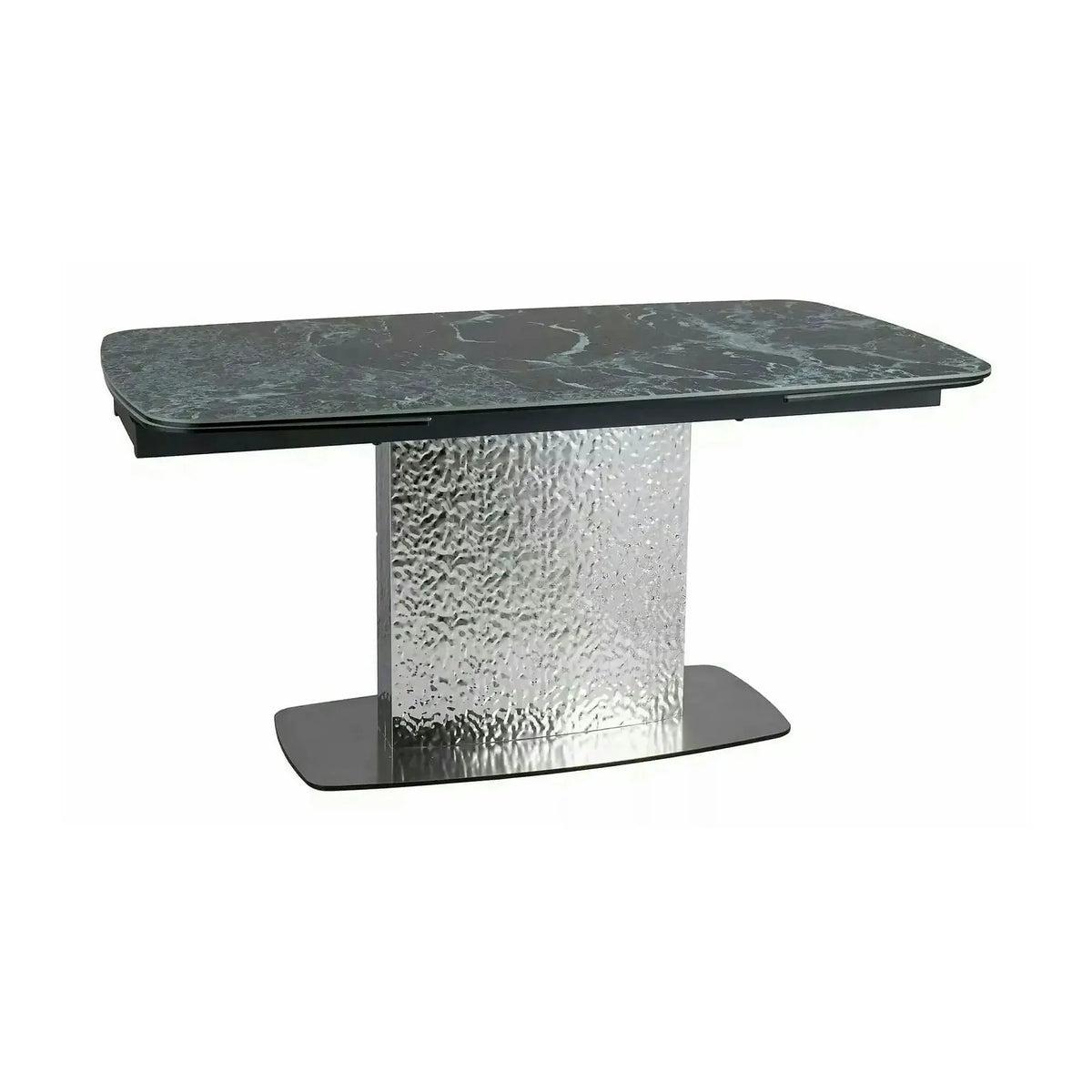 Masa extensibila MONCLER, verde/crom, sticla/ceramica/metal, 160/240x90x76 cm