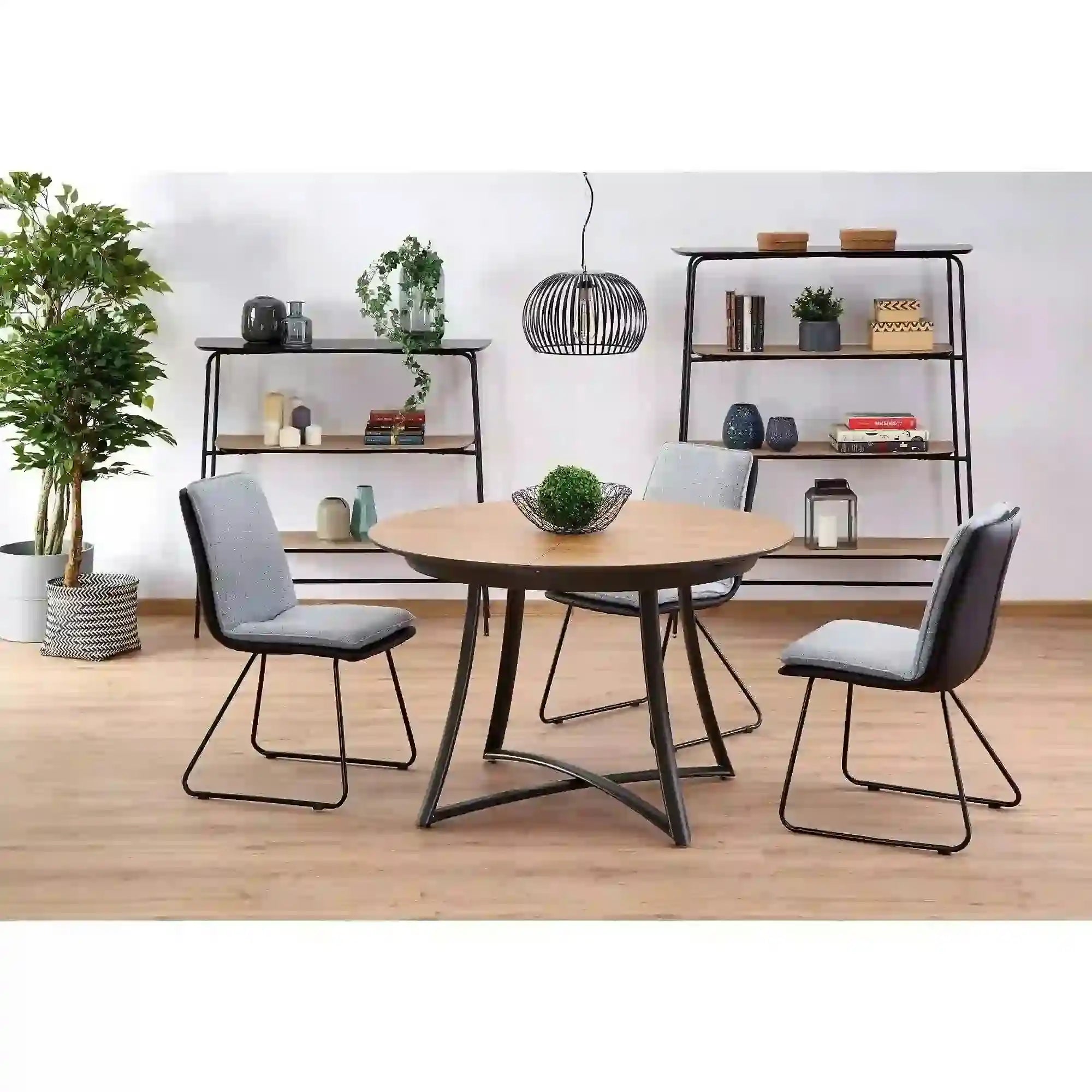 Masa extensibila MORETTI, stejar/negru, 118/148x118x76 cm