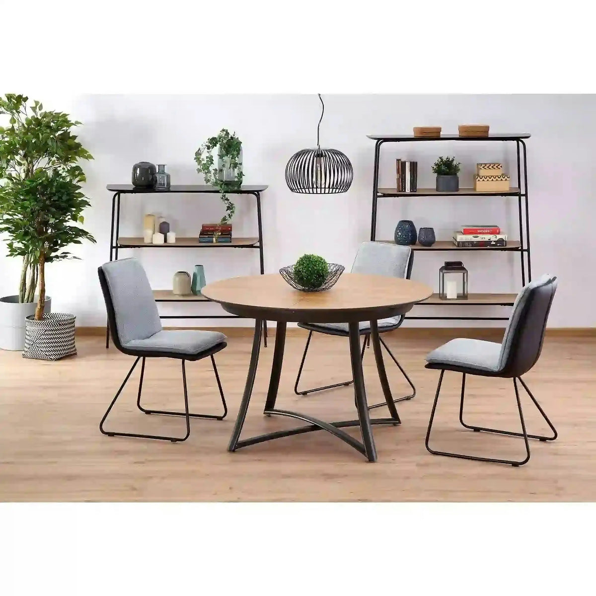 Masa extensibila MORETTI, stejar/negru, 118/148x118x76 cm