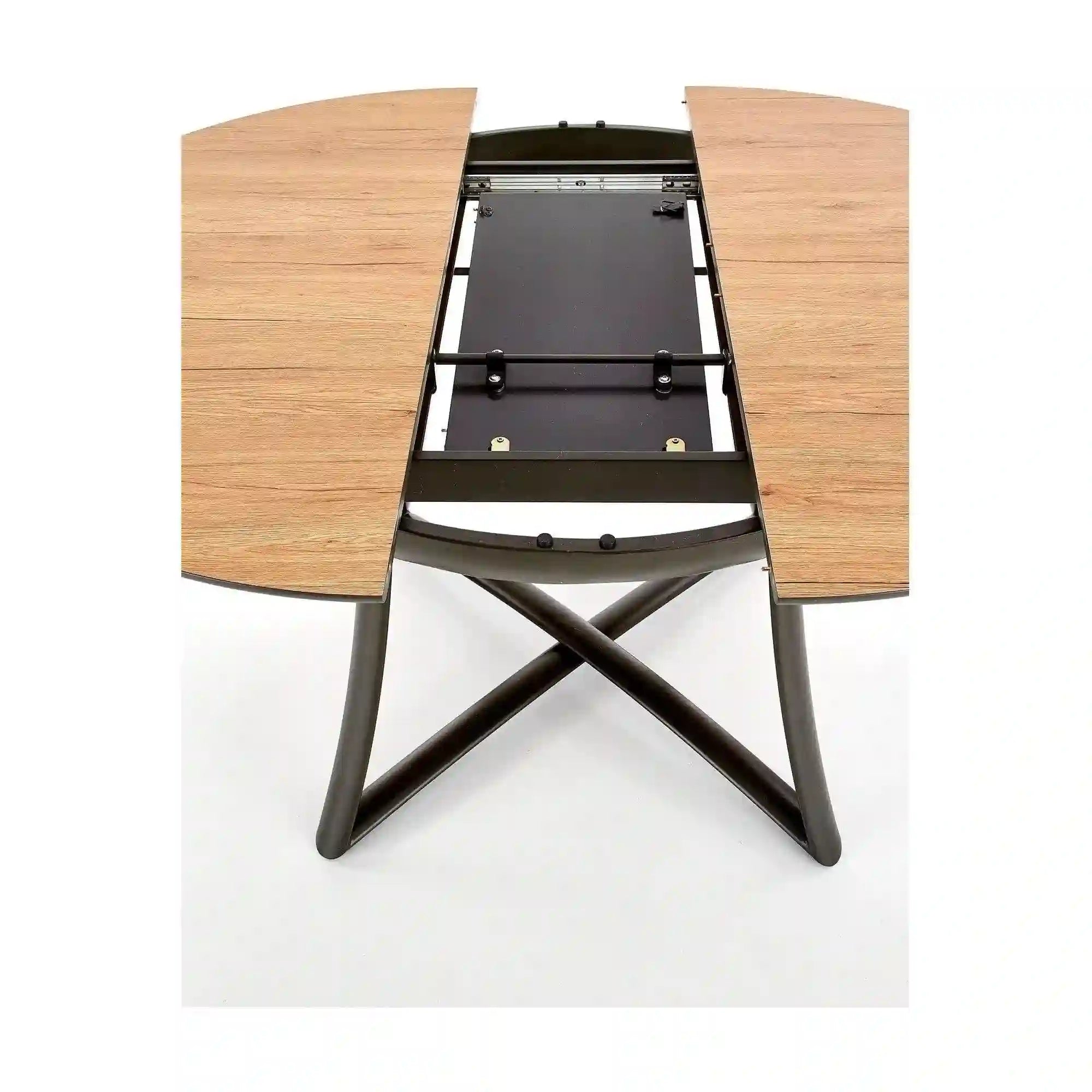 Masa extensibila MORETTI, stejar/negru, 118/148x118x76 cm