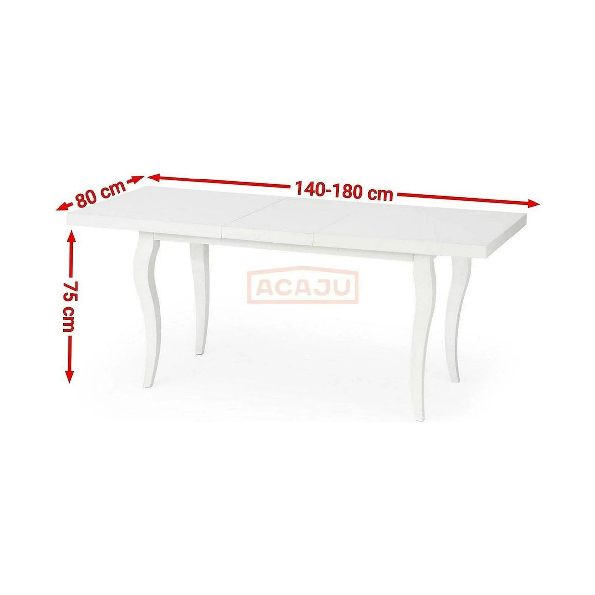 Masa extensibila MOZART, alb, 140/180x80x75 cm
