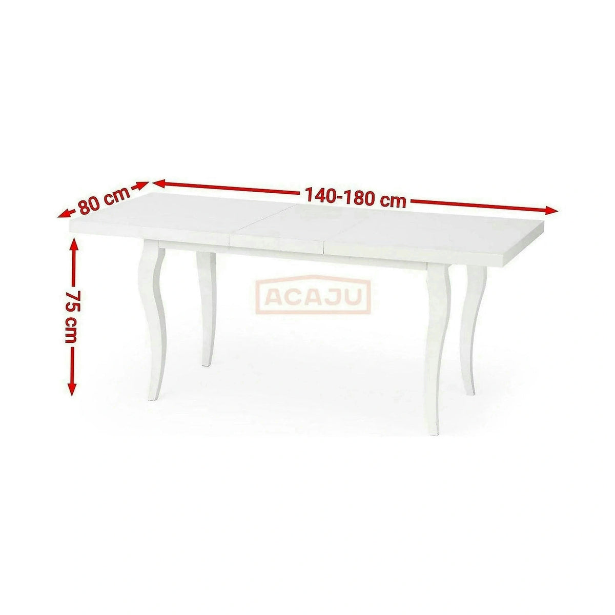 Masa extensibila MOZART, alb, 140/180x80x75 cm