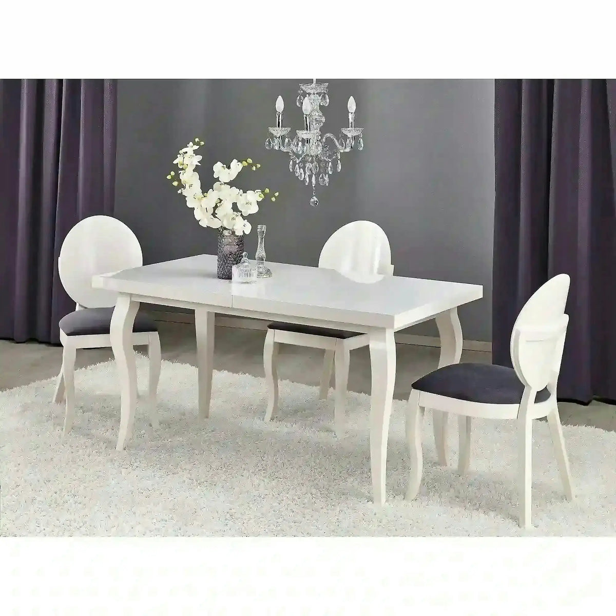Masa extensibila MOZART, alb, 140/180x80x75 cm