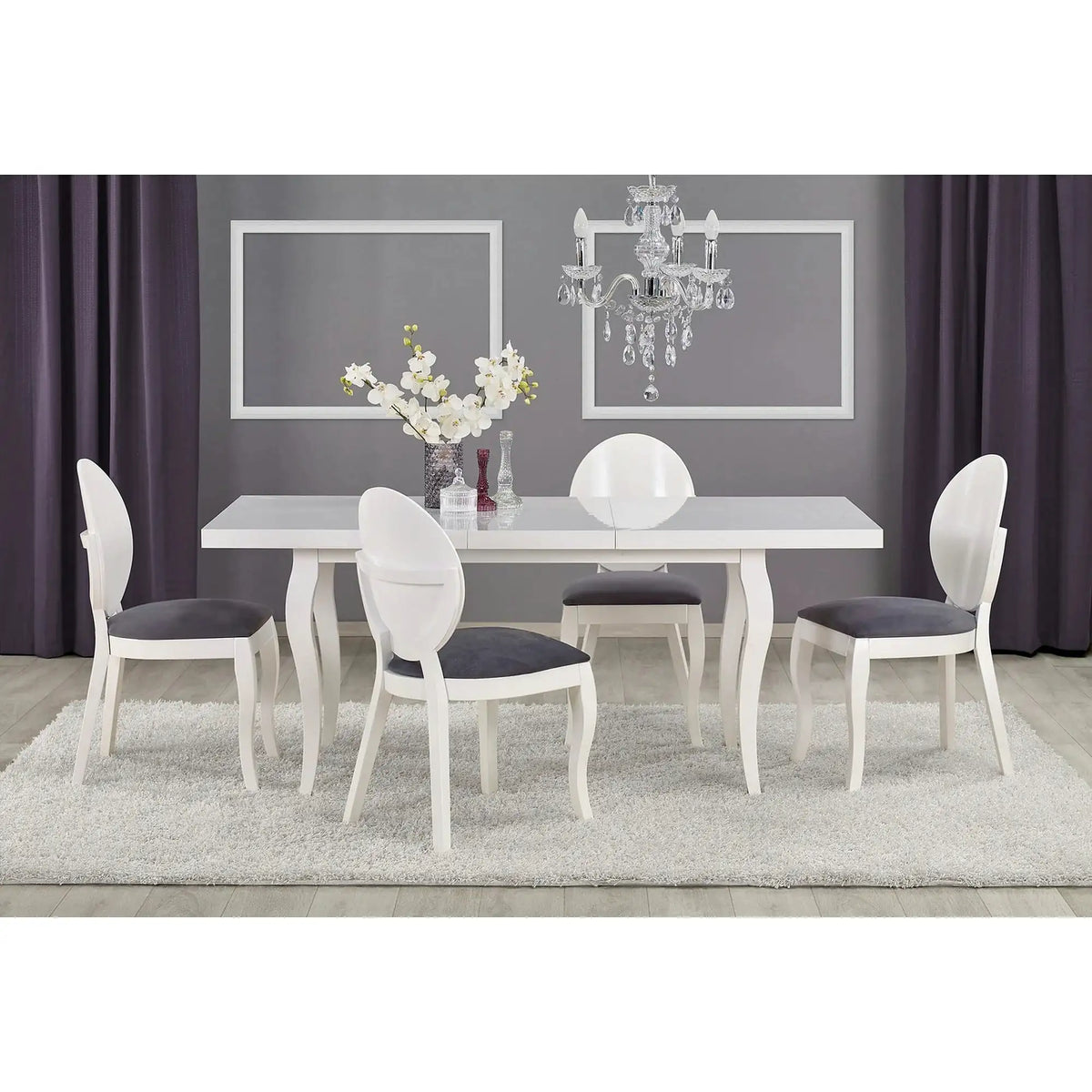 Masa extensibila MOZART, alb, 140/180x80x75 cm