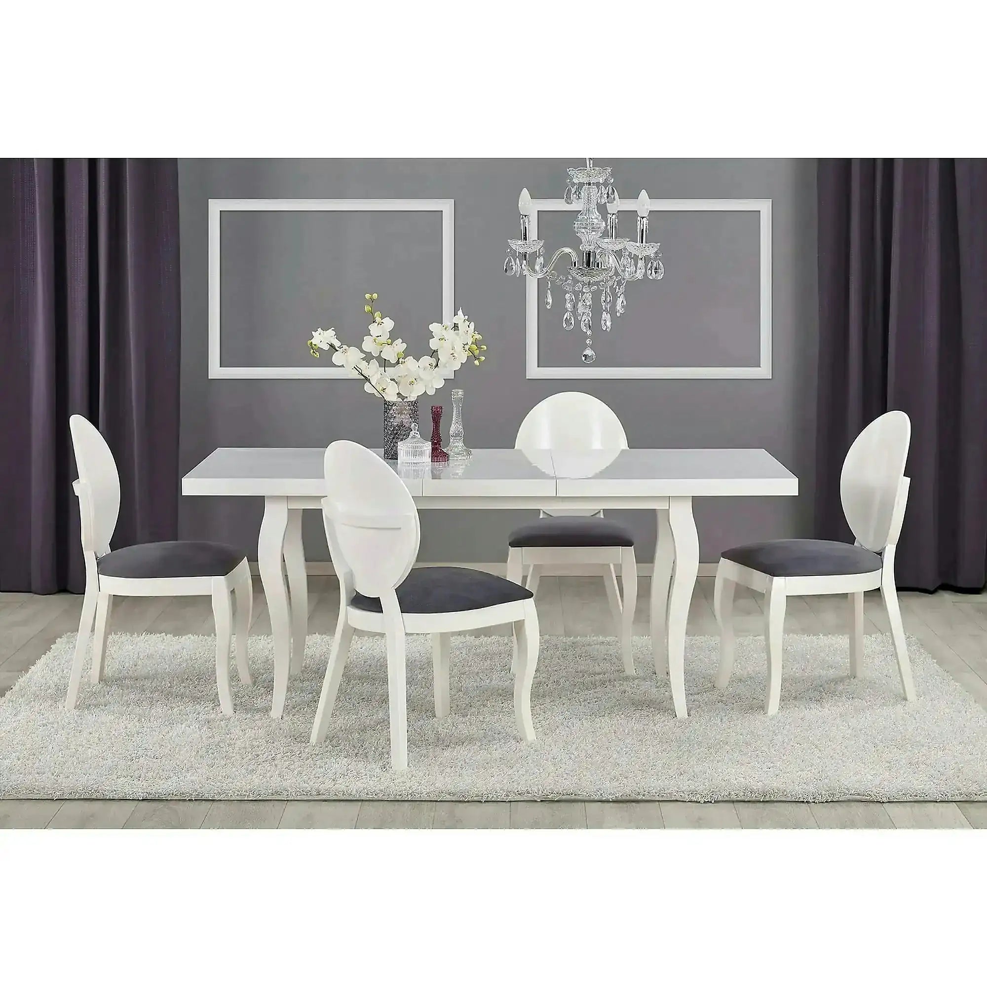 Masa extensibila MOZART, alb, 140/180x80x75 cm
