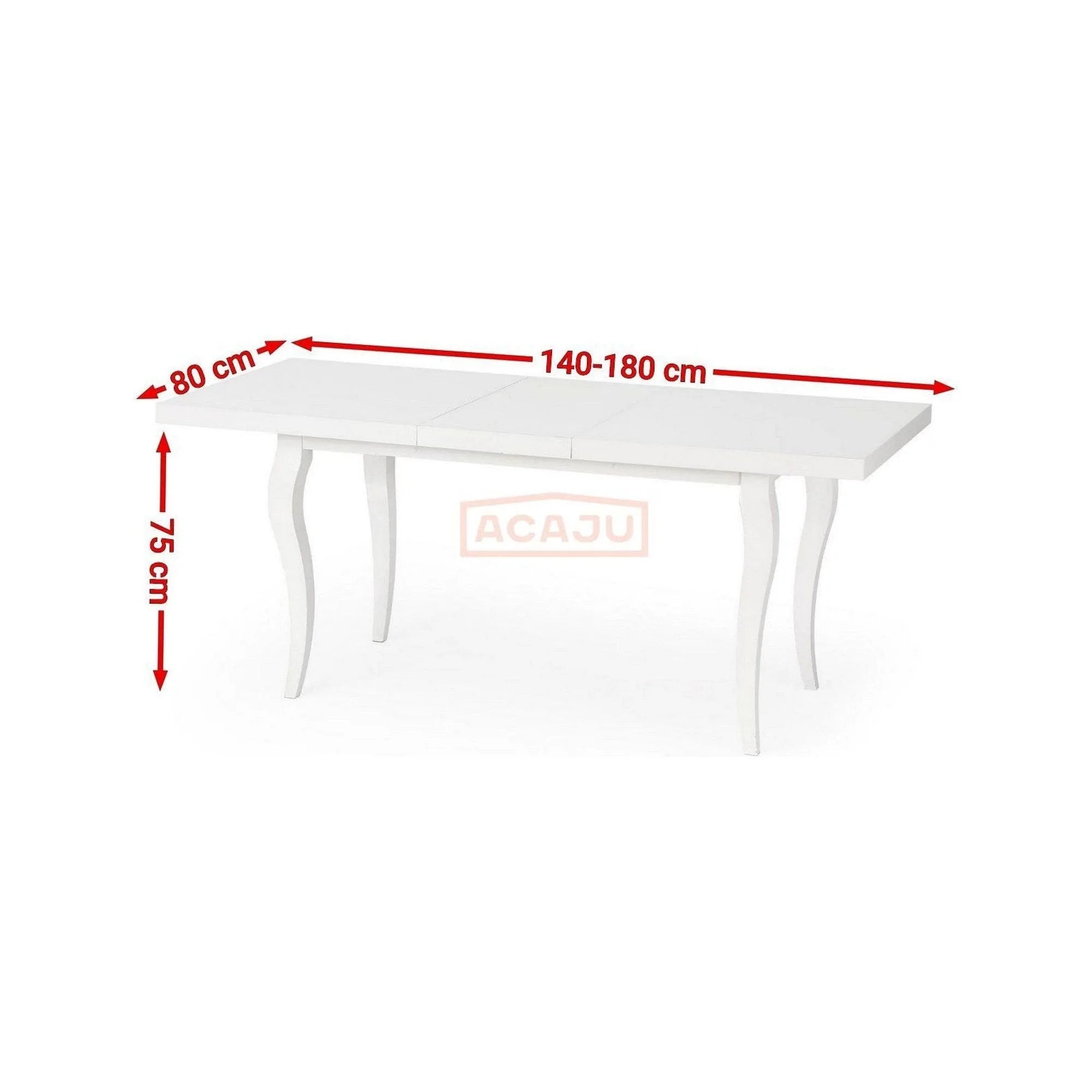 Masa extensibila MOZART, alb, 140/180x80x75 cm