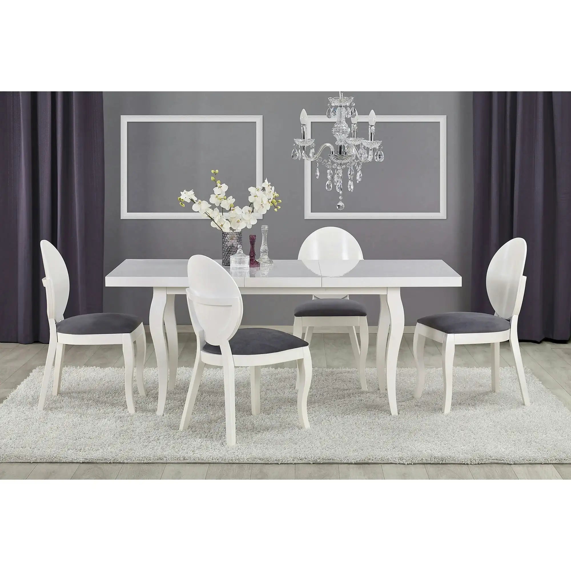 Masa extensibila MOZART, alb, 160/240x90x75 cm