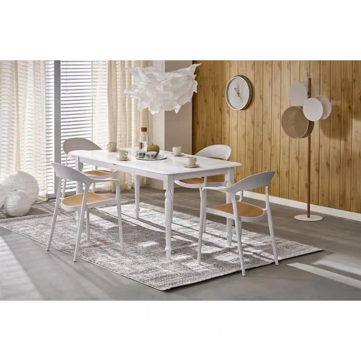 Masa extensibila NELSON, alb, 160/200x90x76 cm