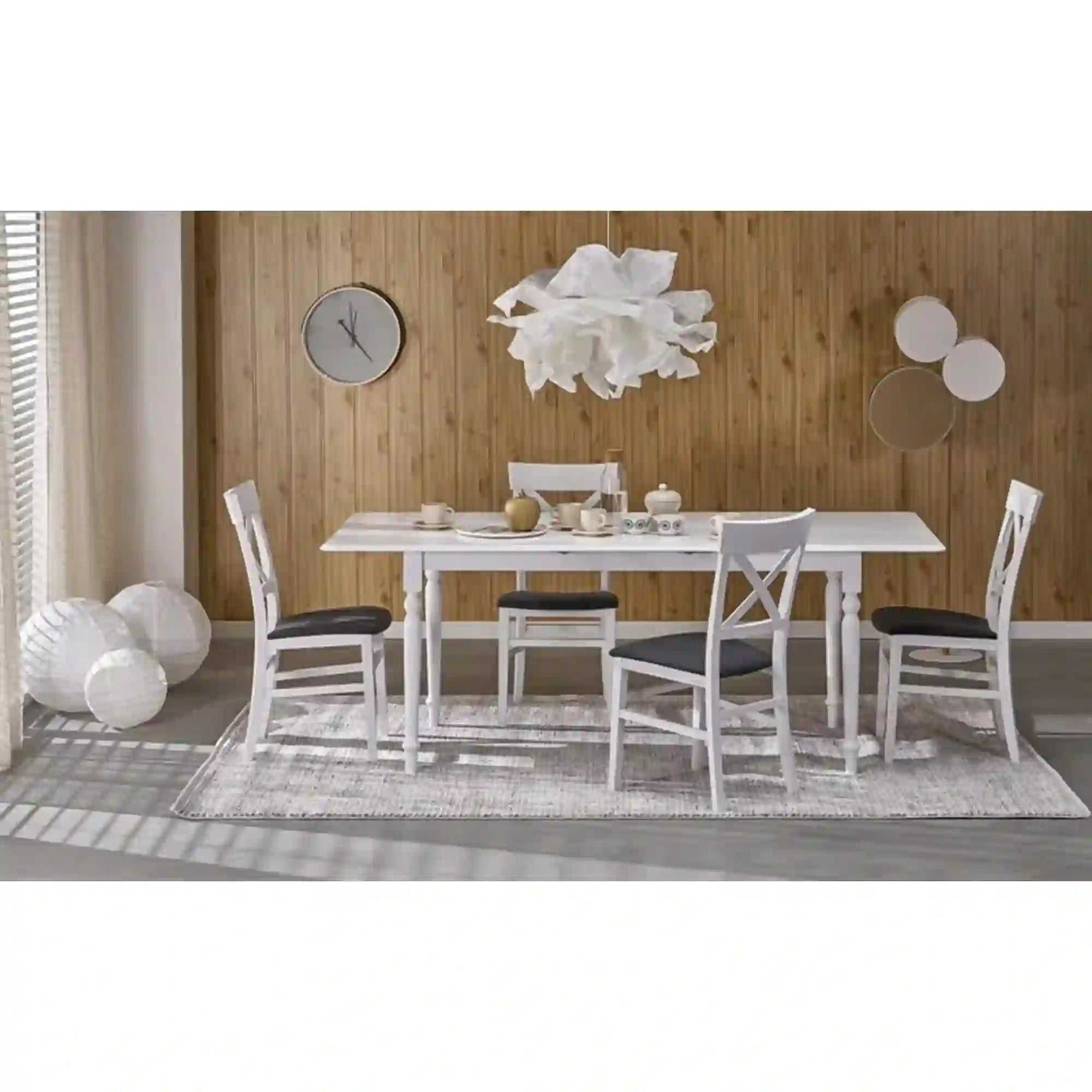 Masa extensibila NELSON, alb, 160/200x90x76 cm