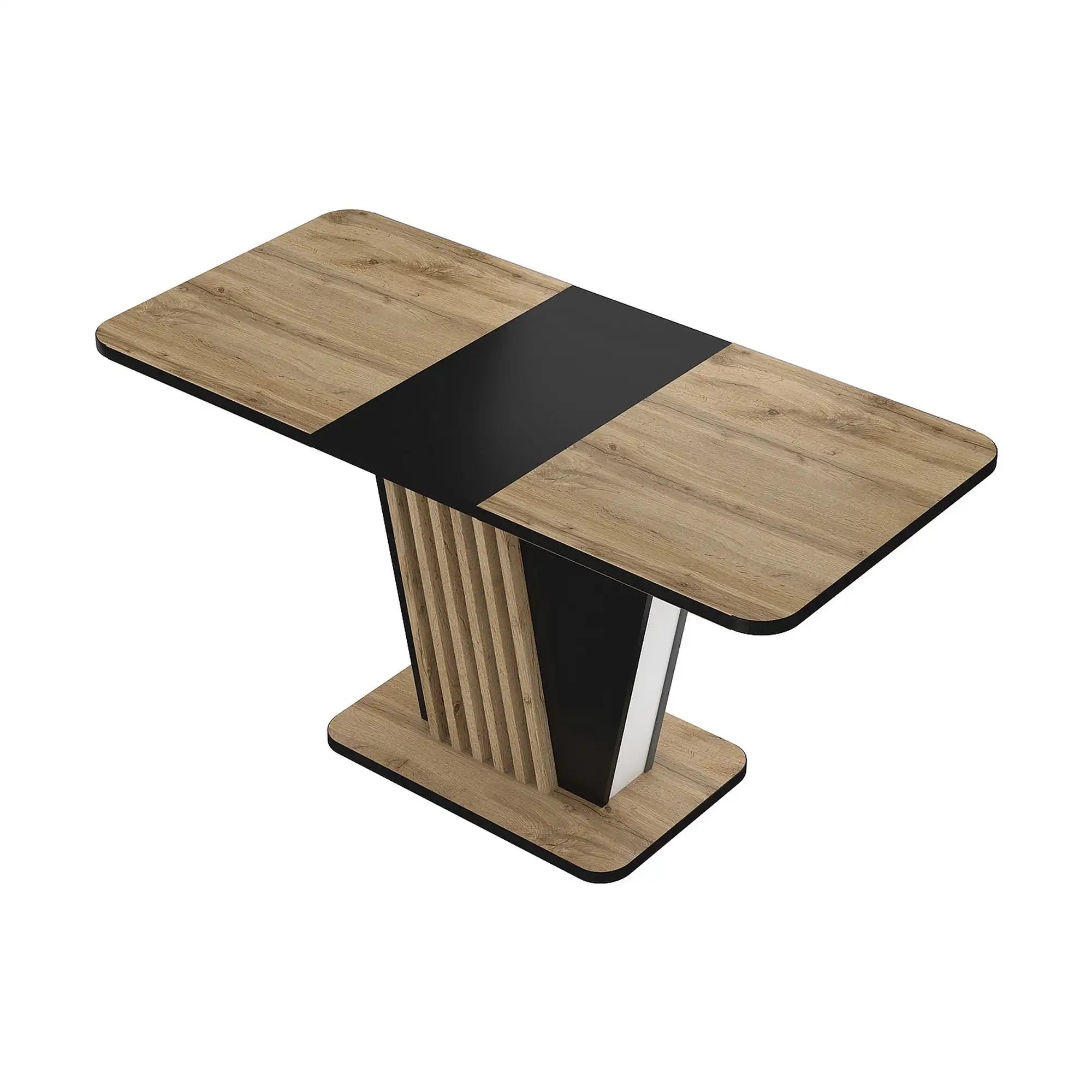 Masa extensibila NEVIO, stejar artisan/negru, PAL, 125/170x75x76 cm