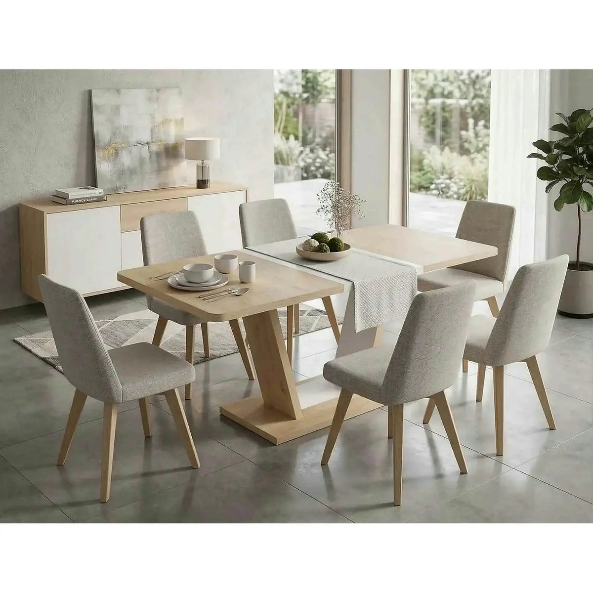Masa extensibila NIGEL, stejar/casmir, PAL laminat, 120/160x80x76 cm