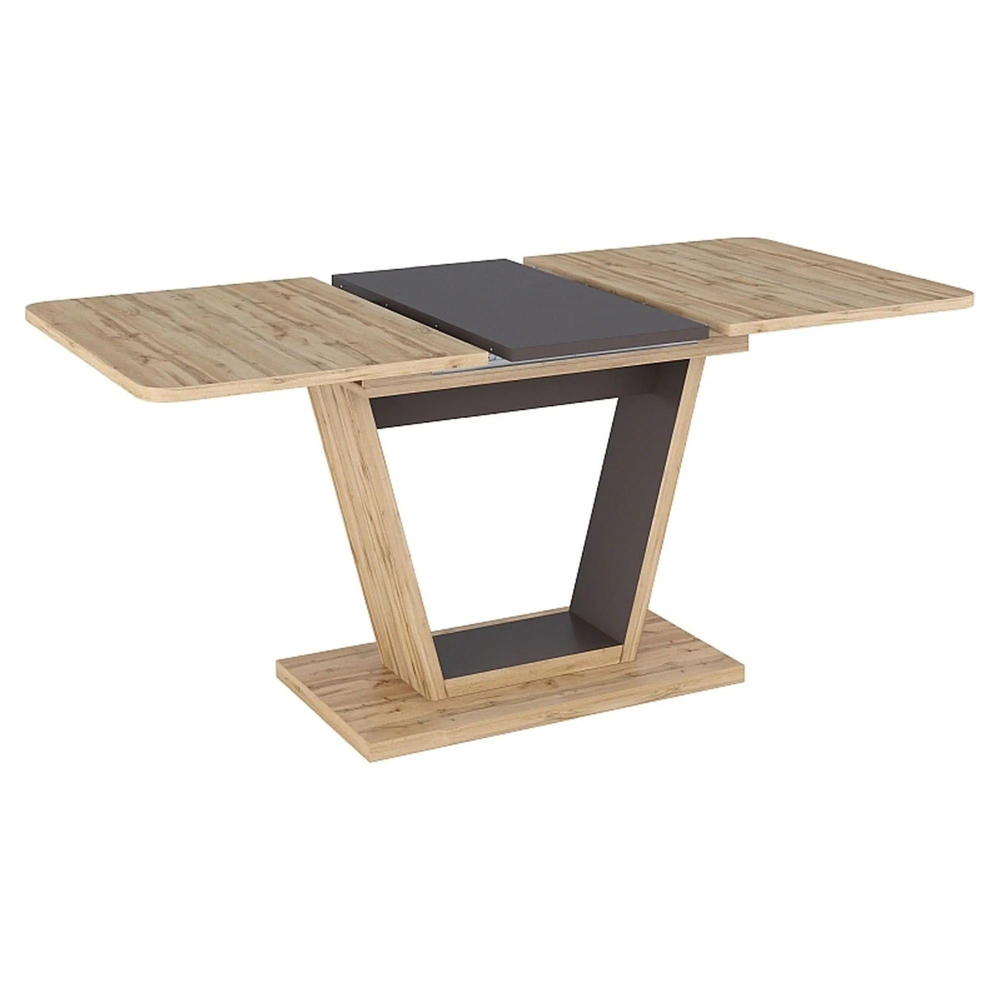 Masa extensibila NIGEL, stejar wotan/maro, PAL laminat, 120/160x80x76 cm