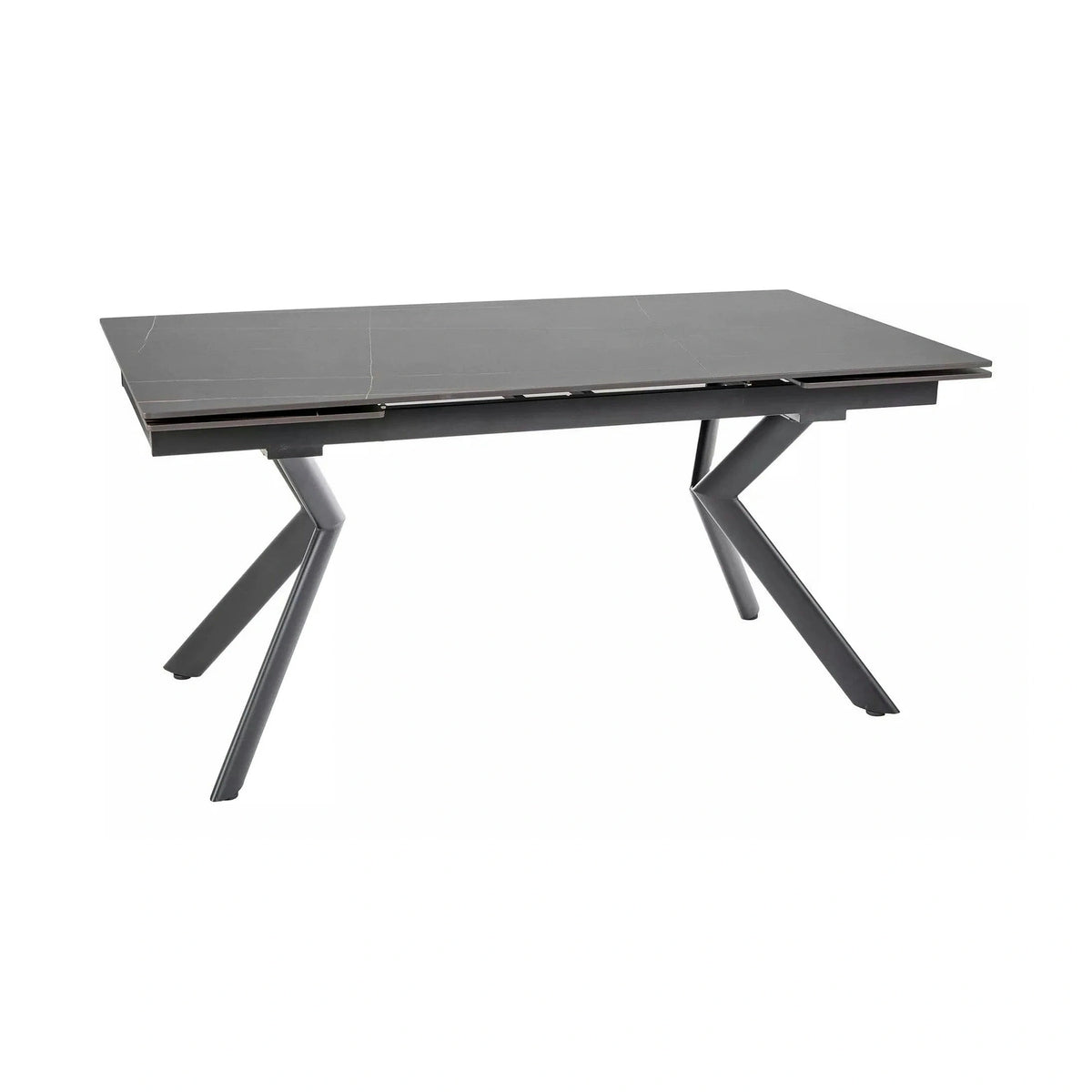 Masa extensibila NORTON, negru cu efect de marmura/negru, 160/240x90x75 cm