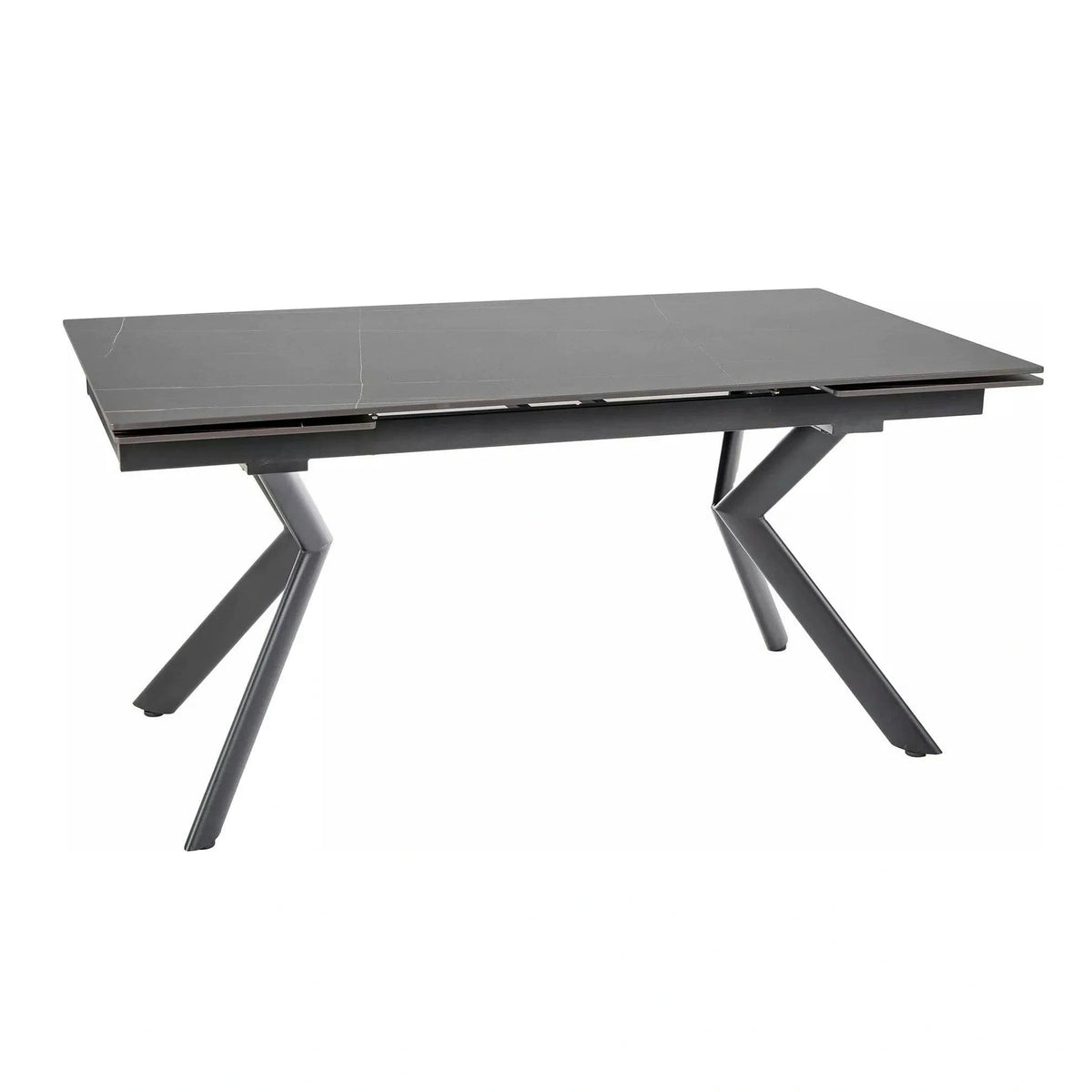 Masa extensibila NORTON, negru cu efect de marmura/negru, 160/240x90x75 cm