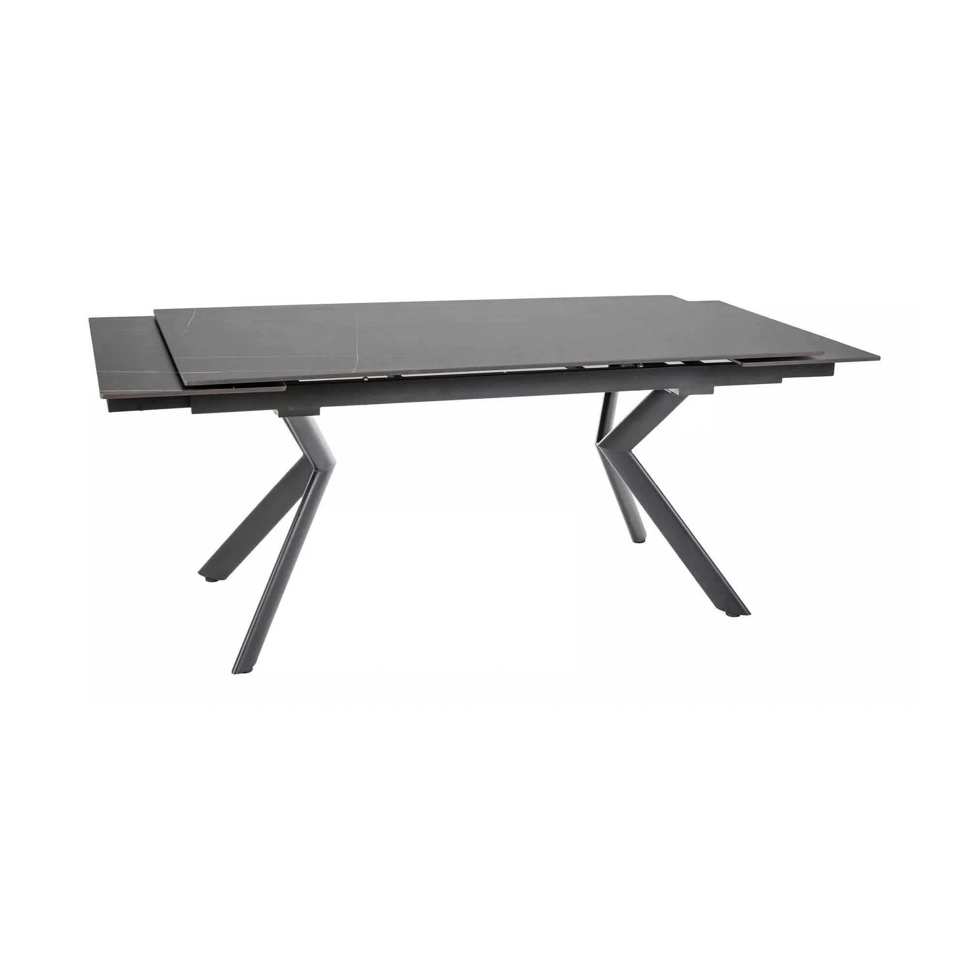 Masa extensibila NORTON, negru cu efect de marmura/negru, 160/240x90x75 cm