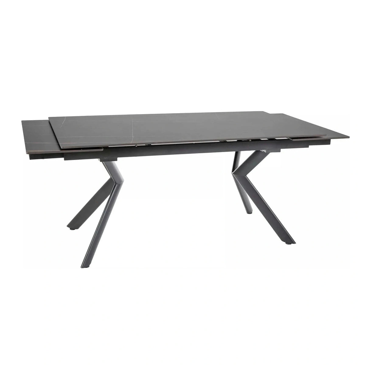 Masa extensibila NORTON, negru cu efect de marmura/negru, 160/240x90x75 cm