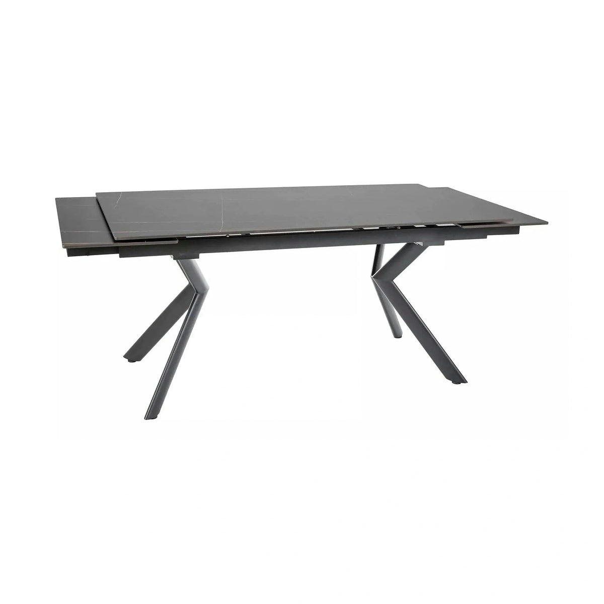 Masa extensibila NORTON, negru cu efect de marmura/negru, 160/240x90x75 cm