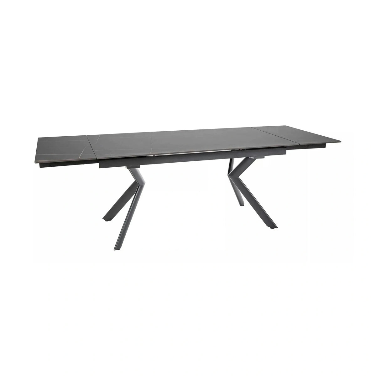 Masa extensibila NORTON, negru cu efect de marmura/negru, 160/240x90x75 cm