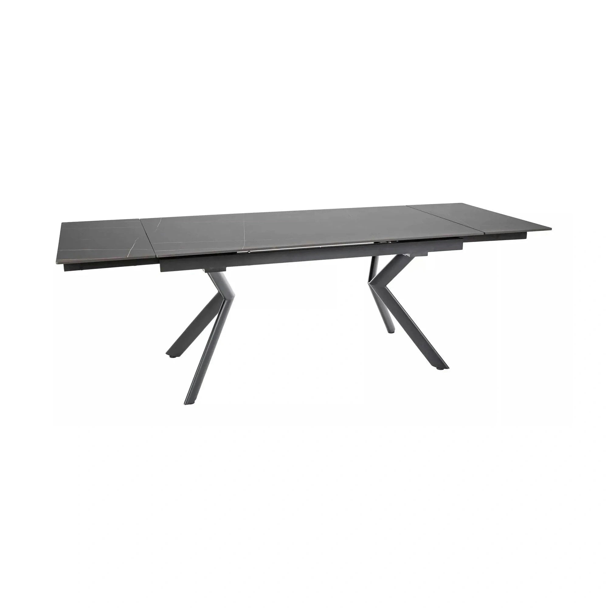 Masa extensibila NORTON, negru cu efect de marmura/negru, 160/240x90x75 cm