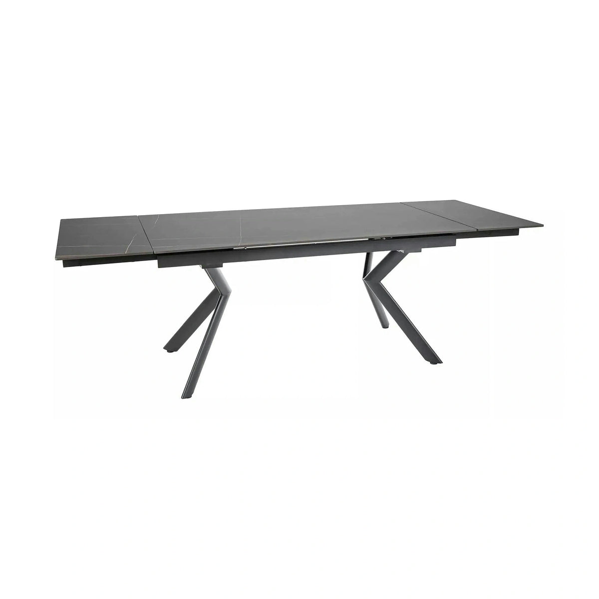 Masa extensibila NORTON, negru cu efect de marmura/negru, 160/240x90x75 cm