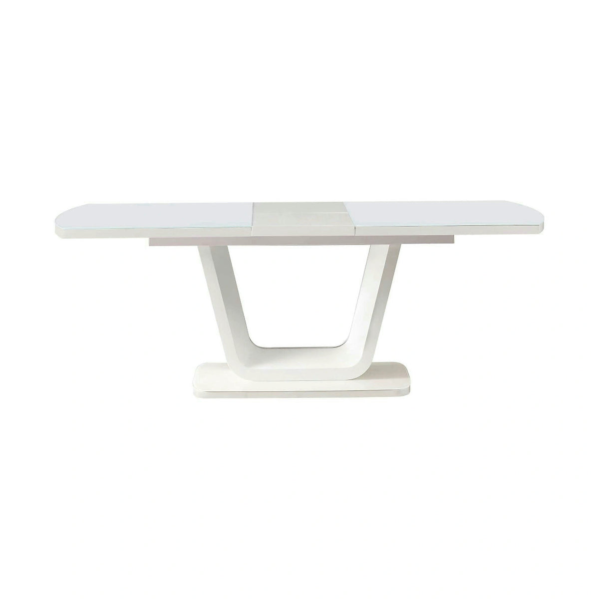 Masa extensibila OLAV, alb, sticla temperata, 160/200x90x75 cm