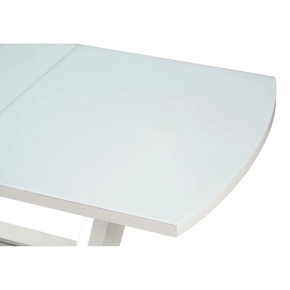 Masa extensibila OLAV, alb, sticla temperata, 160/200x90x75 cm